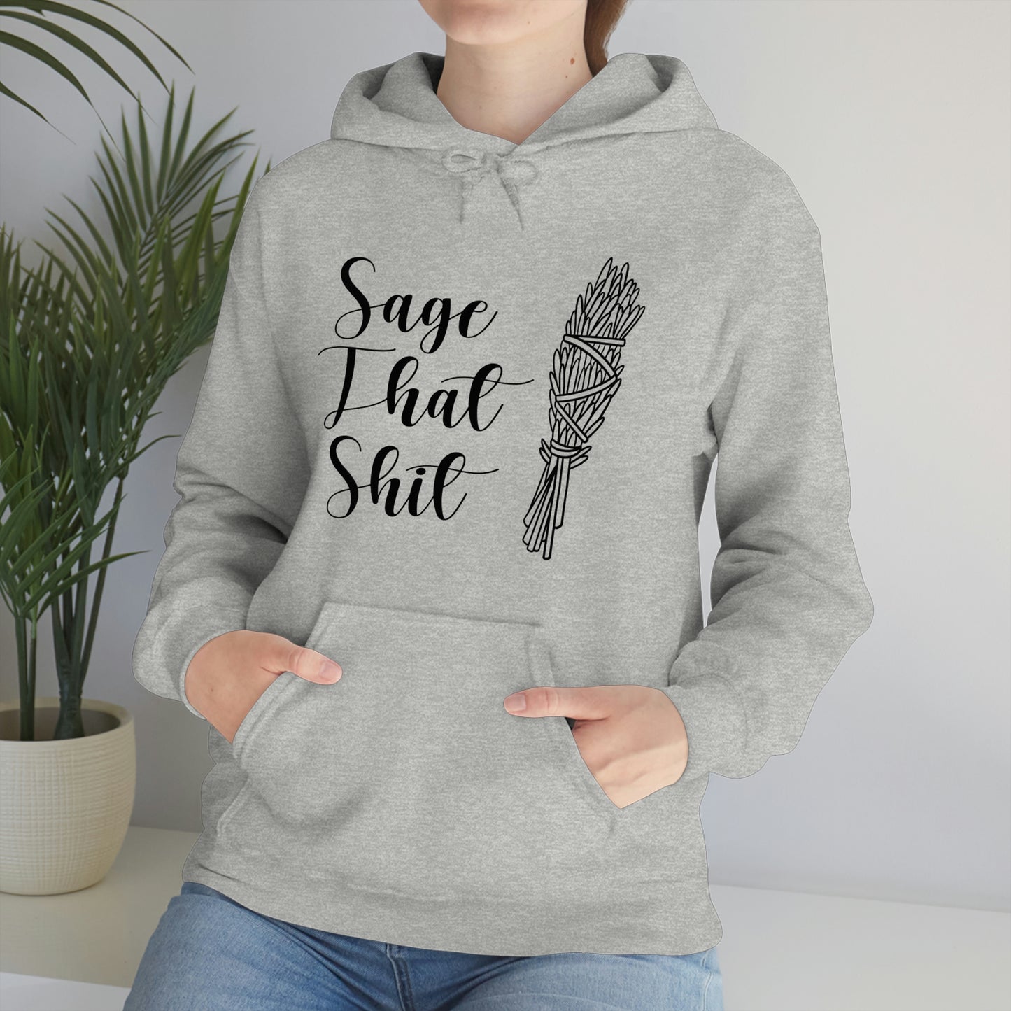 Sage That Black Font Unisex Heavy Blend™ Hooded Sweatshirt