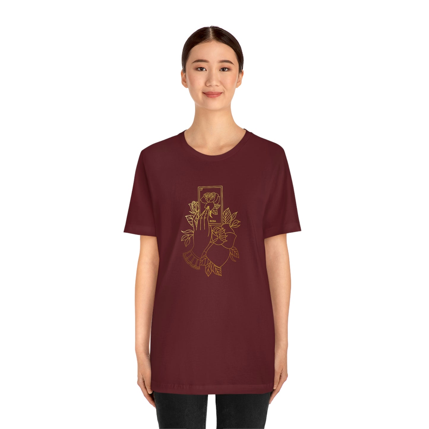 Rosa Card Gold Lines Unisex Jersey Short Sleeve Tee