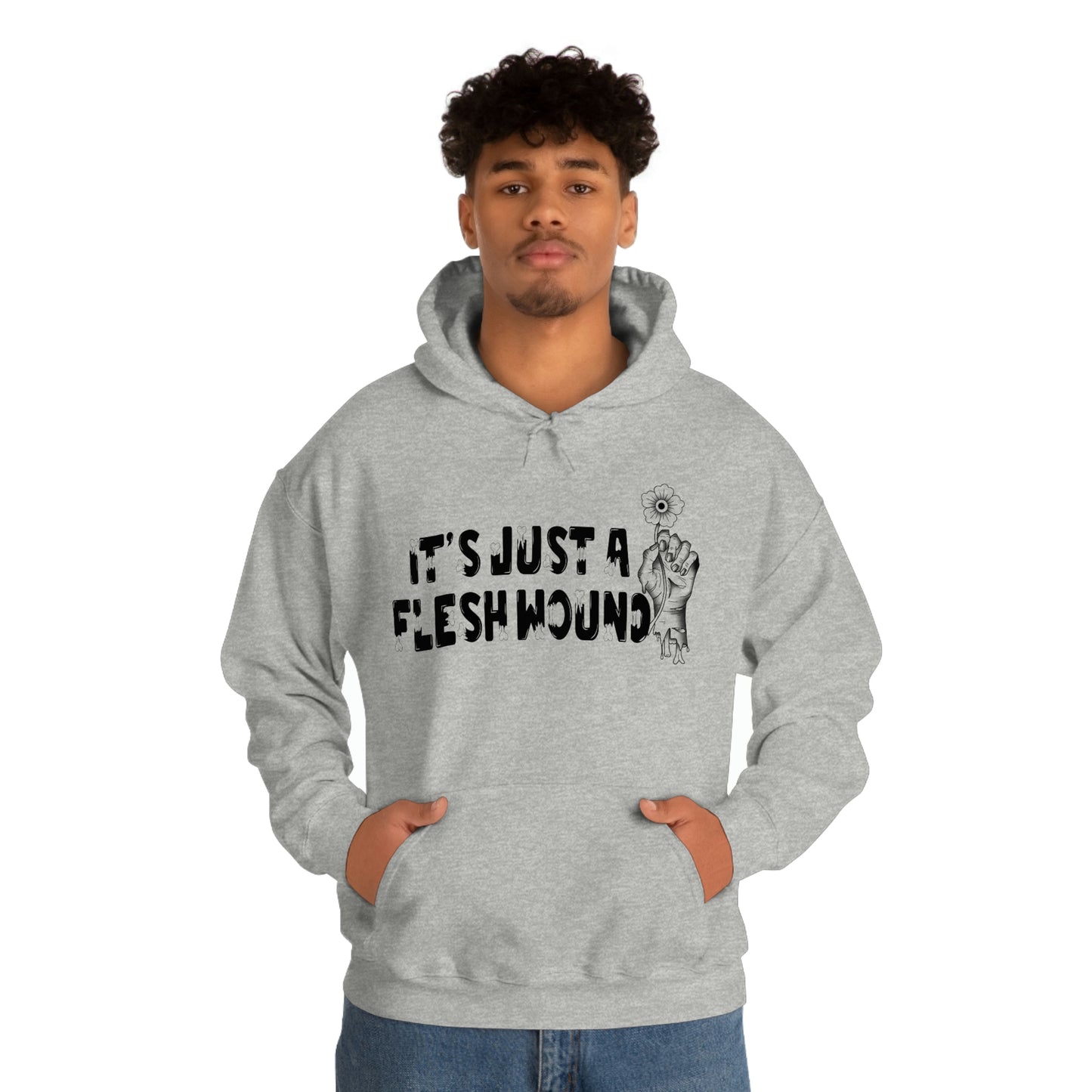 It's Just A Flesh Wound Unisex Heavy Blend™ Hooded Sweatshirt