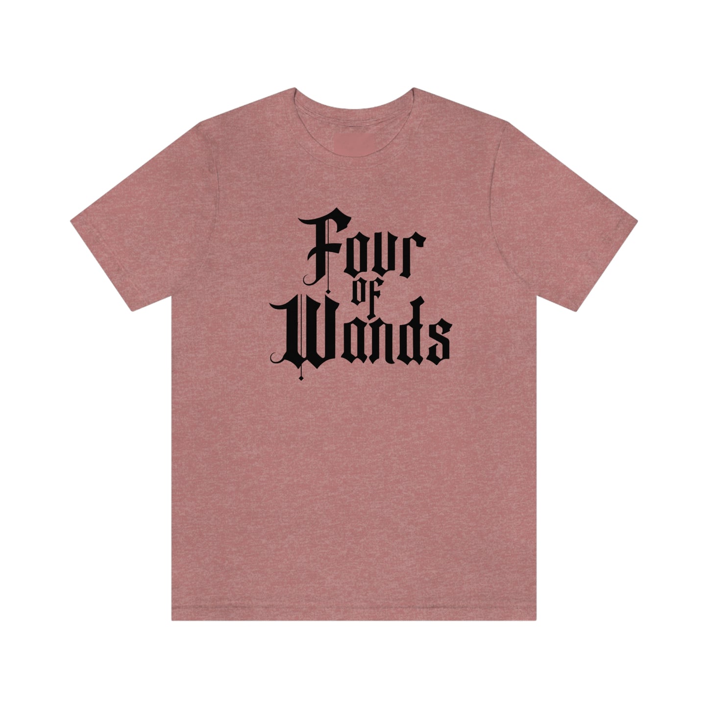 Four of Wands Black Logo Unisex Jersey Short Sleeve Tee