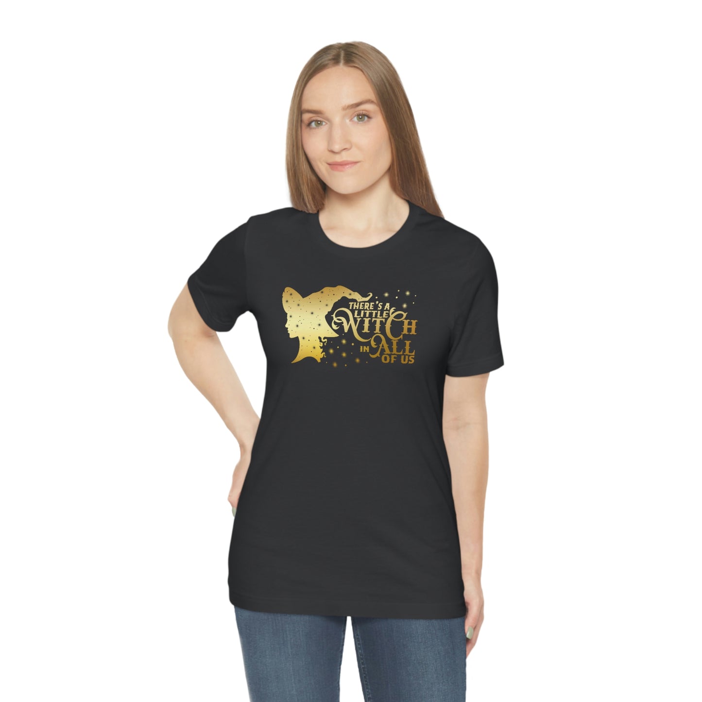 Witch In All of Us Gold Font Unisex Jersey Short Sleeve Tee