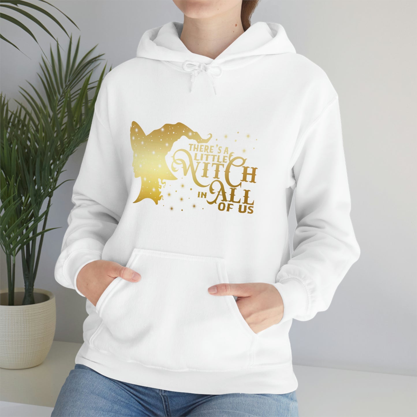 Witch In All of Us Gold Font Unisex Heavy Blend™ Hooded Sweatshirt