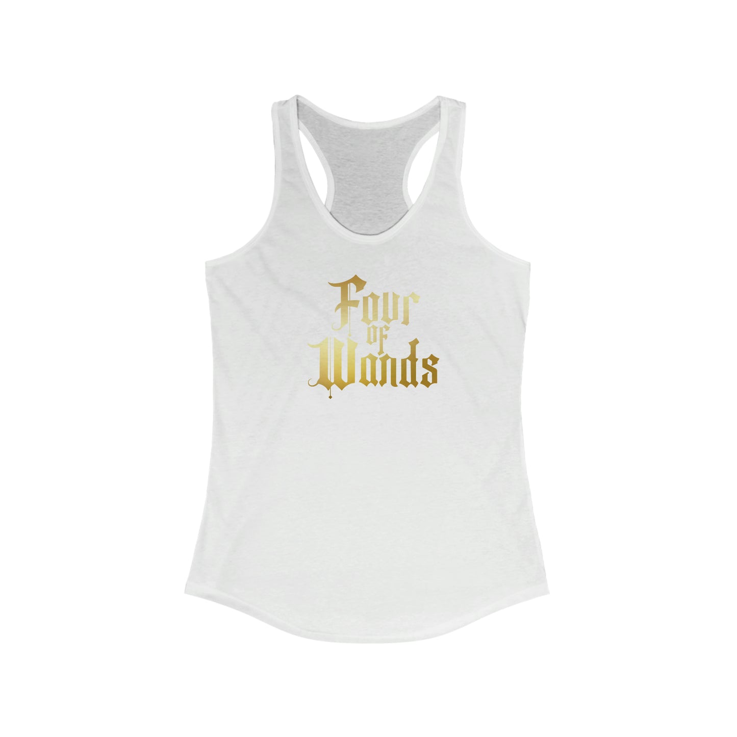 Four of Wands Gold Font Women's Ideal Racerback Tank