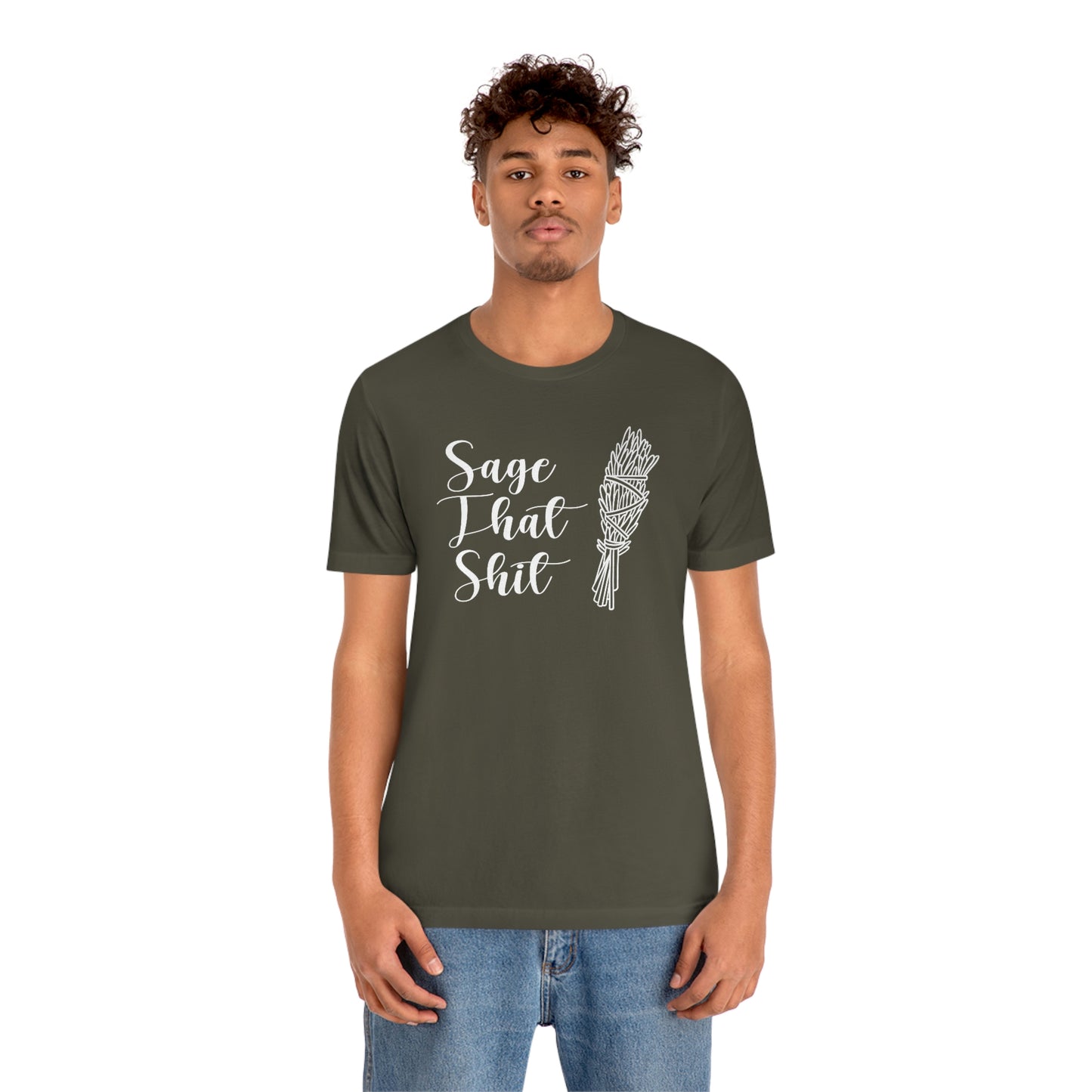 Sage That White Font Unisex Jersey Short Sleeve Tee