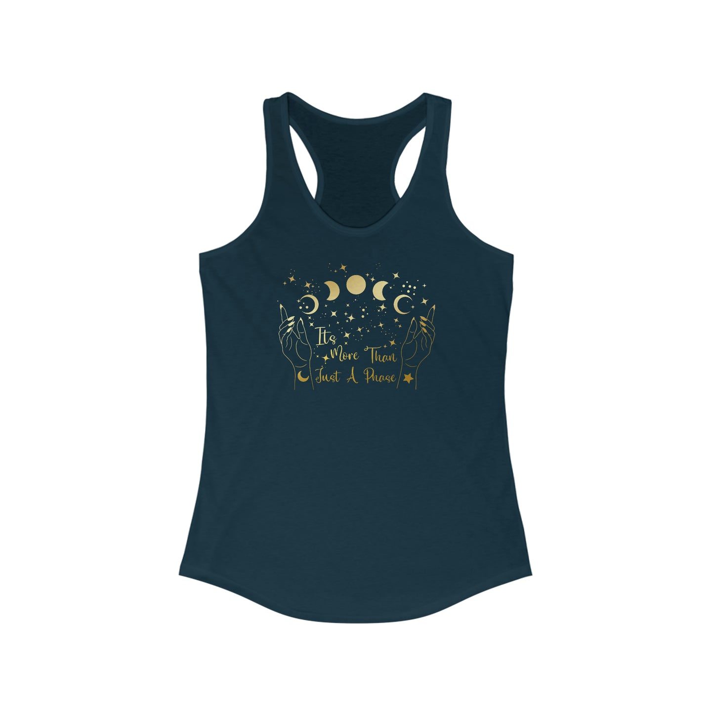 More Than A Phase Gold Font Women's Ideal Racerback Tank