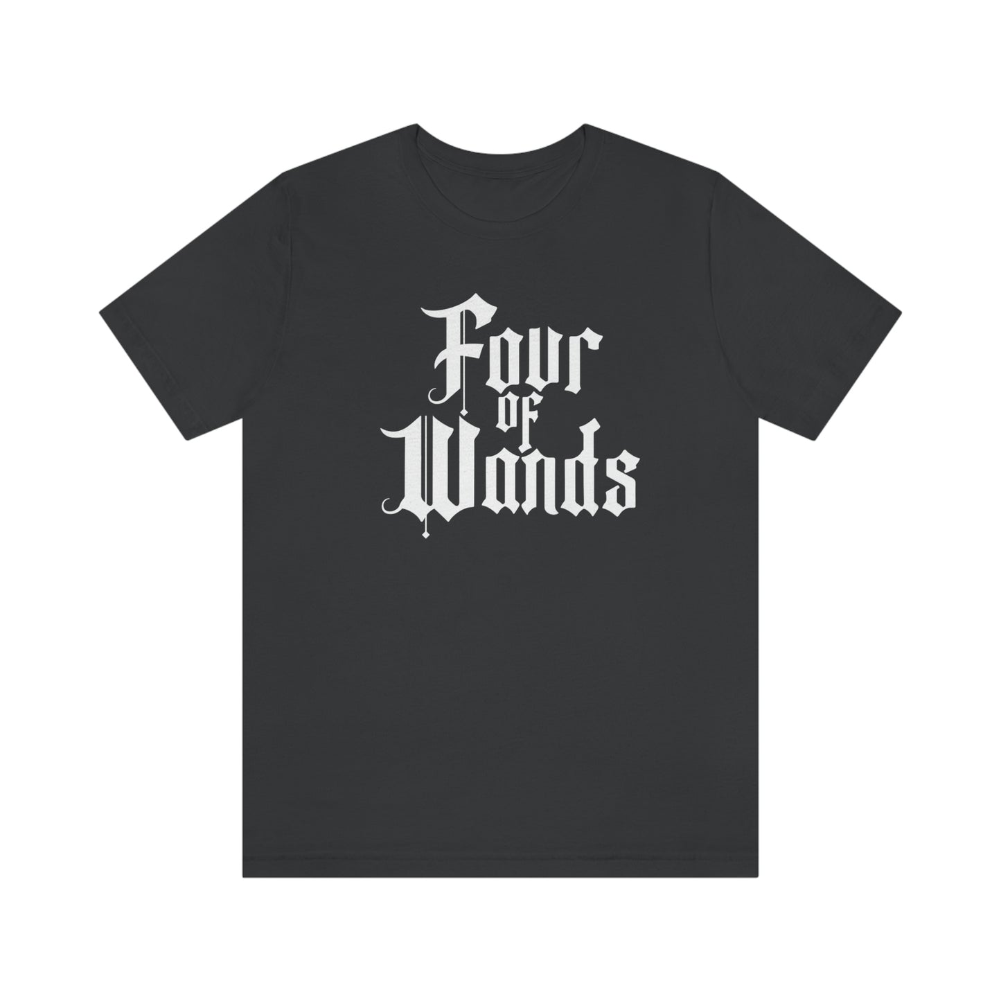 Four of Wands White Logo Unisex Jersey Short Sleeve Tee