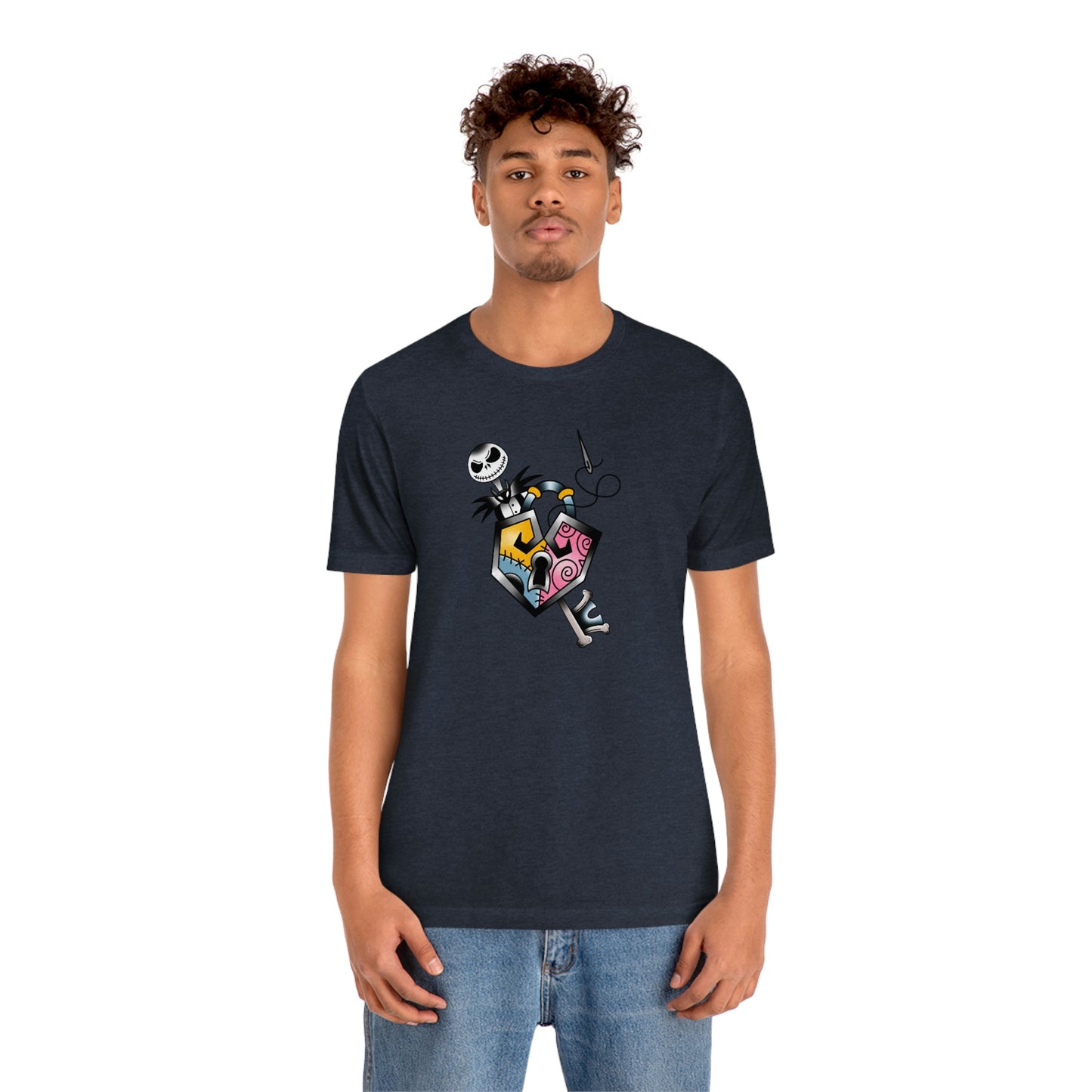 Jack and Sally Lock and Key Unisex Jersey Short Sleeve Tee