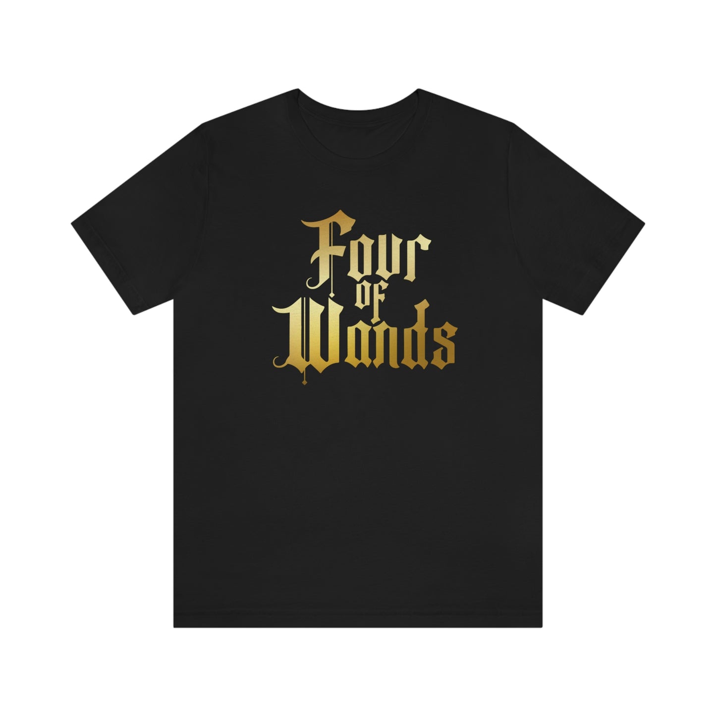 Four of Wands Gold Logo Unisex Jersey Short Sleeve Tee