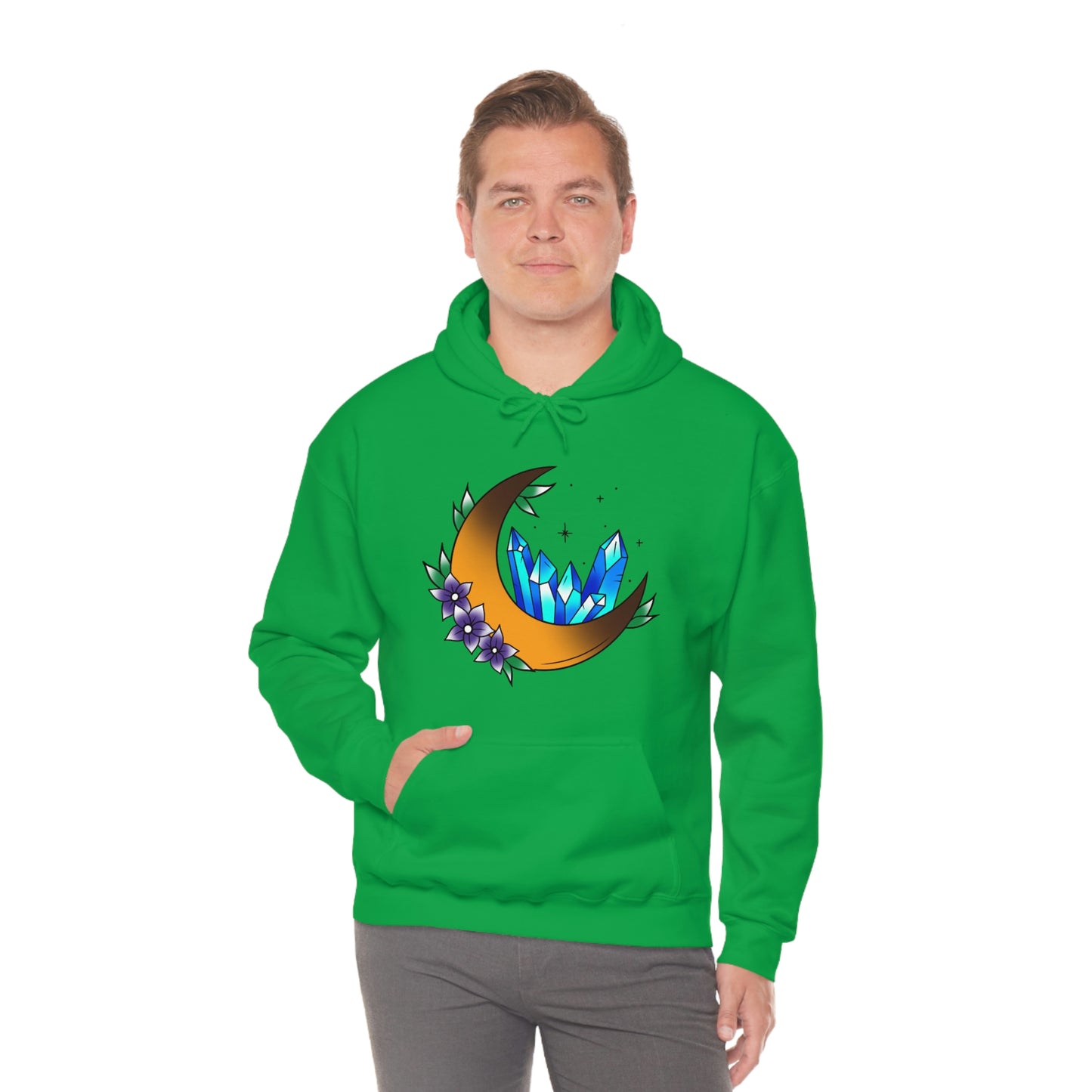 Blue Crystal Flower Unisex Heavy Blend™ Hooded Sweatshirt