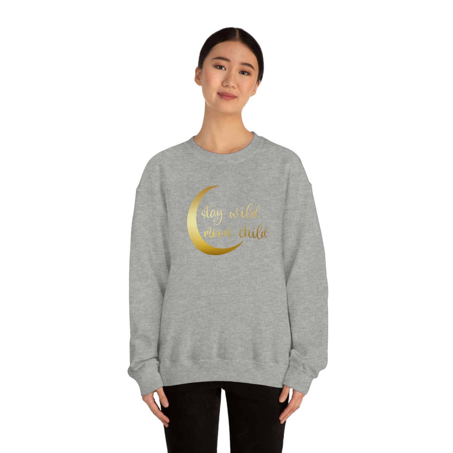 Stay Wild Moon Child Gold unisex heavy blend crewneck sweatshirt