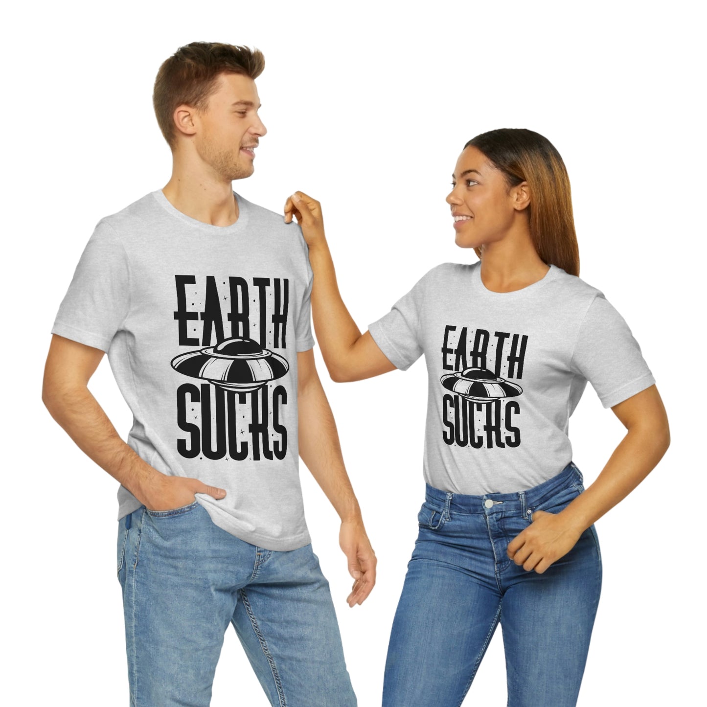 Earth Sucks Black Font Unisex Jersey Short Sleeve Tee