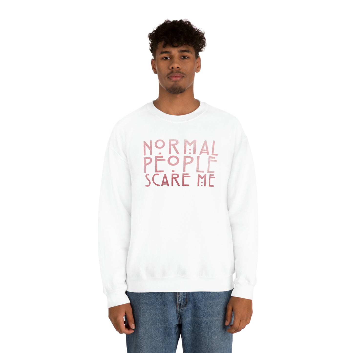 Normal People Scare Me Pink unisex heavy blend crewneck sweatshirt