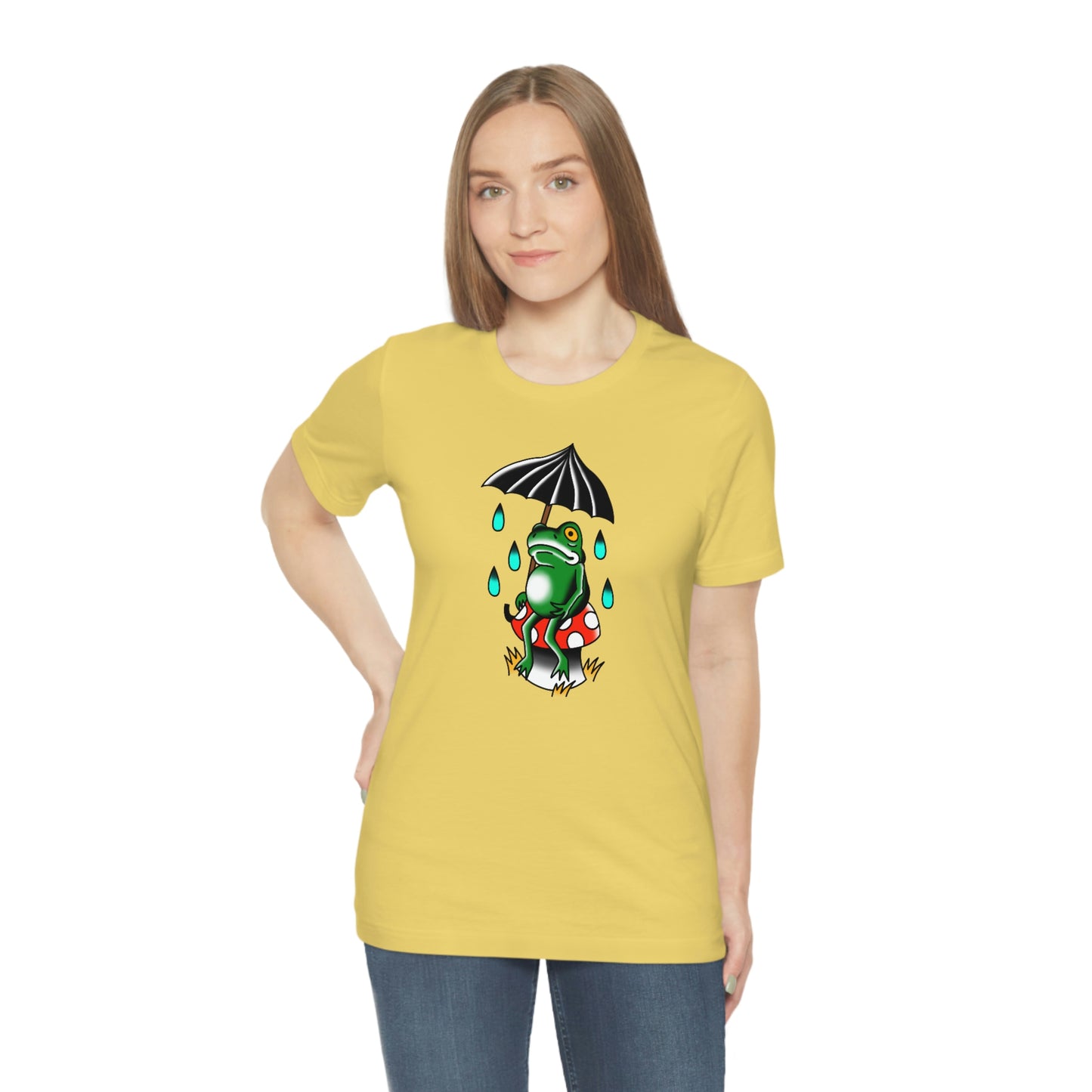 Rainy Day Frog Unisex Jersey Short Sleeve Tee