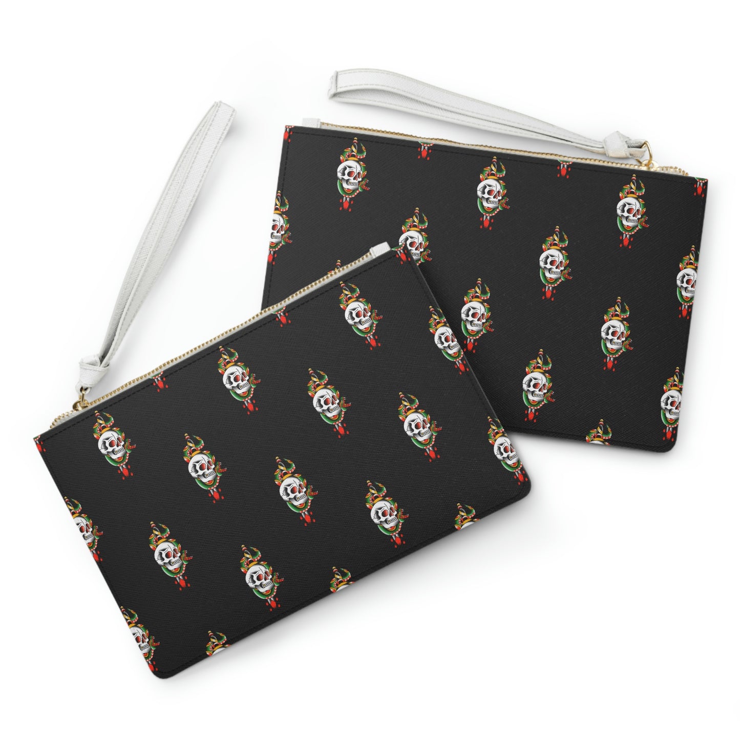 Snake and Dagger Black Clutch Bag