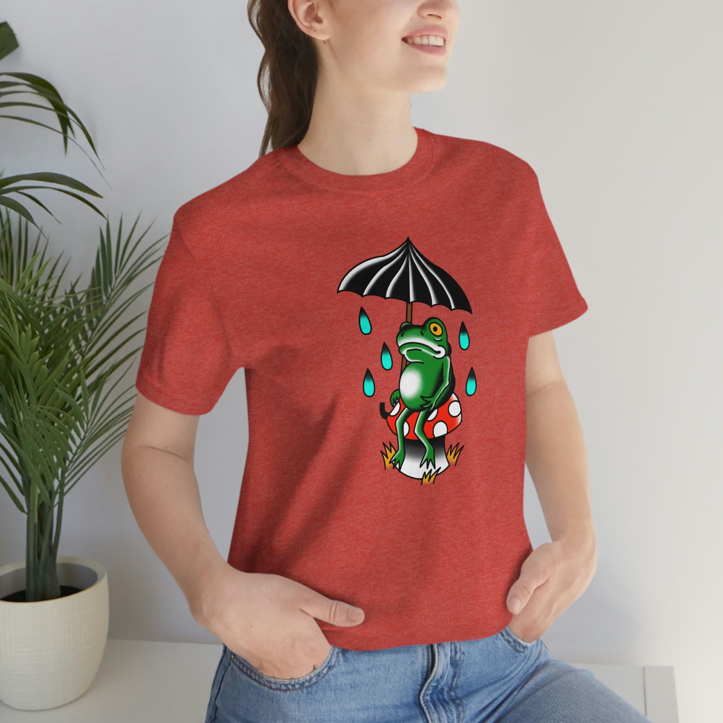 Rainy Day Frog Unisex Jersey Short Sleeve Tee