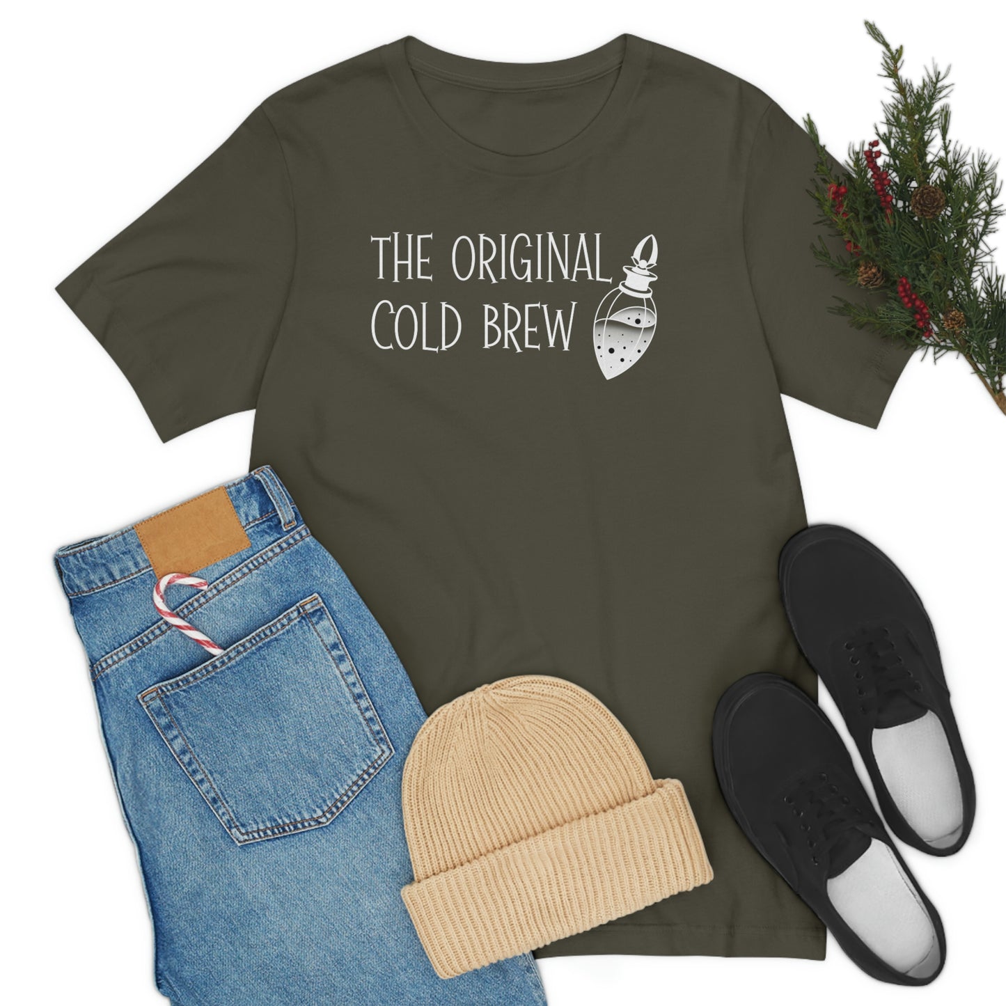 The Original Cold Brew White Font Unisex Jersey Short Sleeve Tee