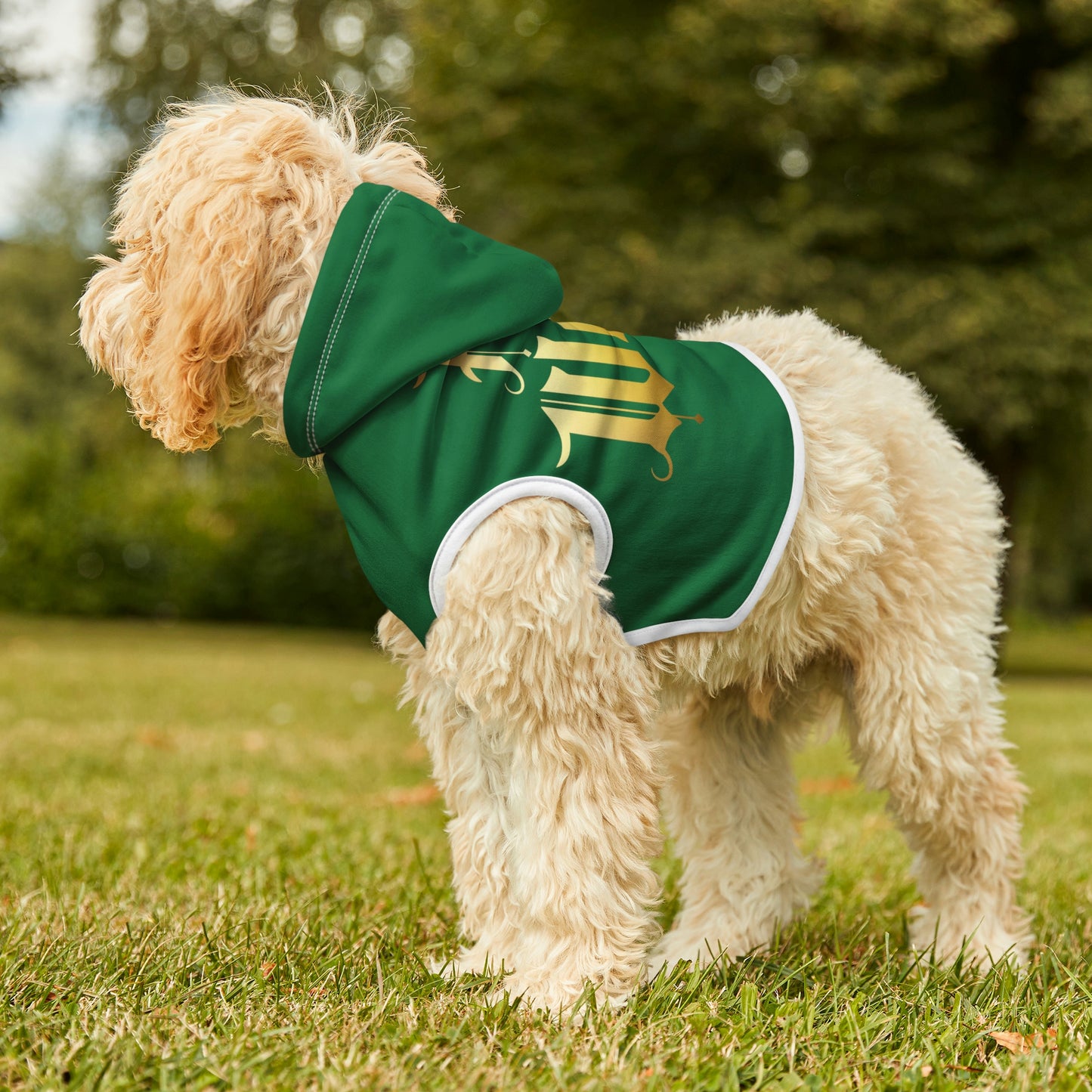 Four of Wands Green Dog Hoodie