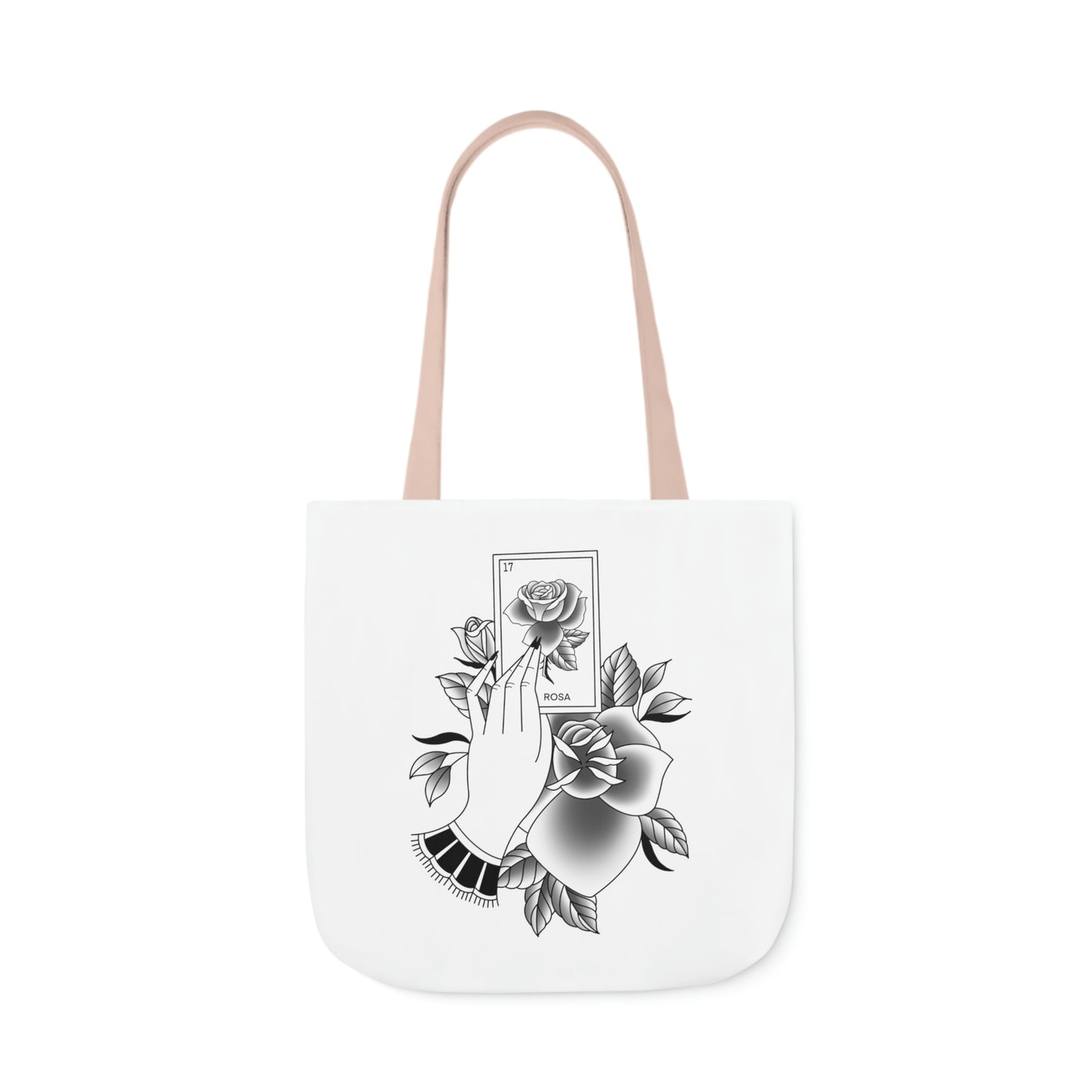 Rosa Card AOP Polyester Canvas Tote Bag