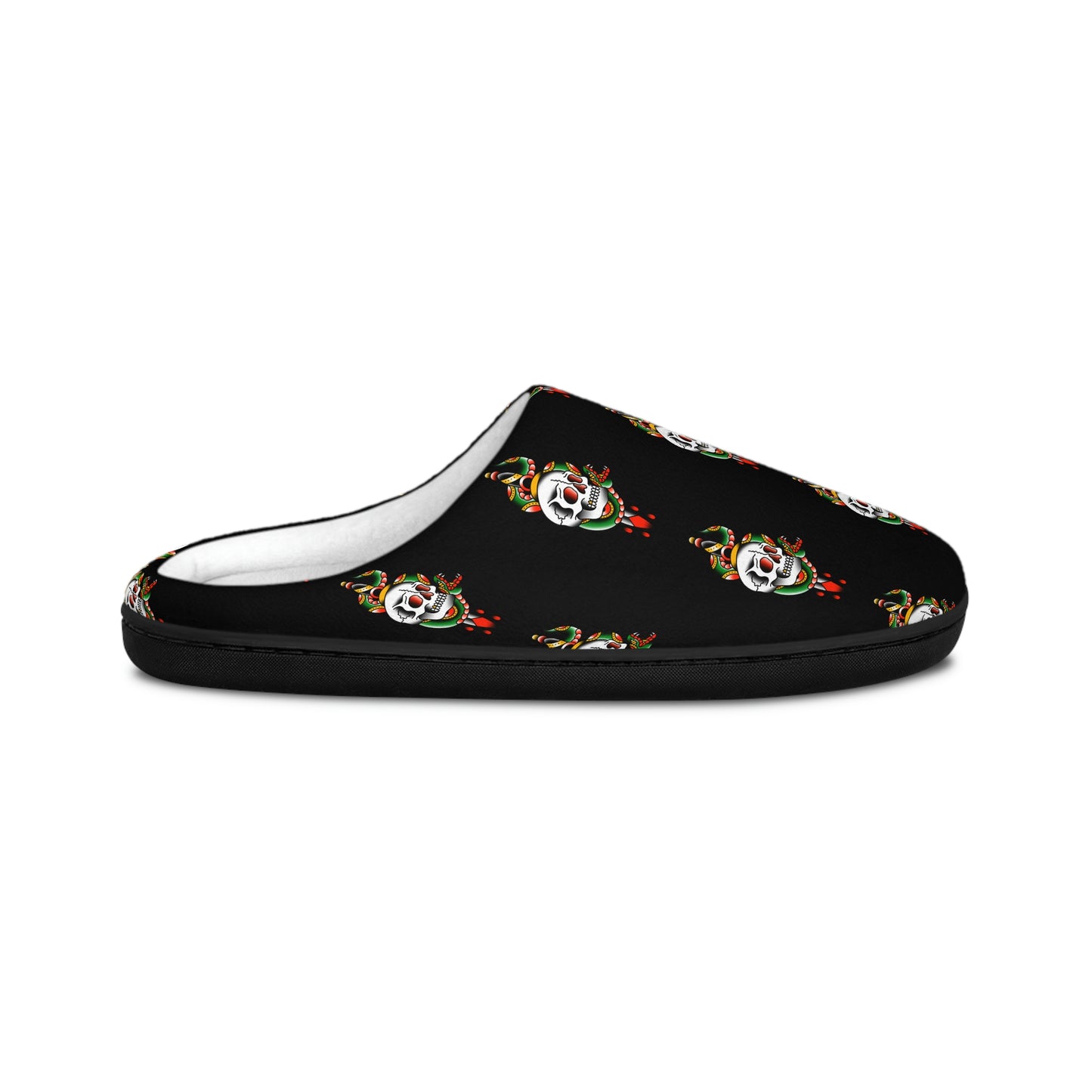 Snake and Dagger Black Women's Indoor Slippers