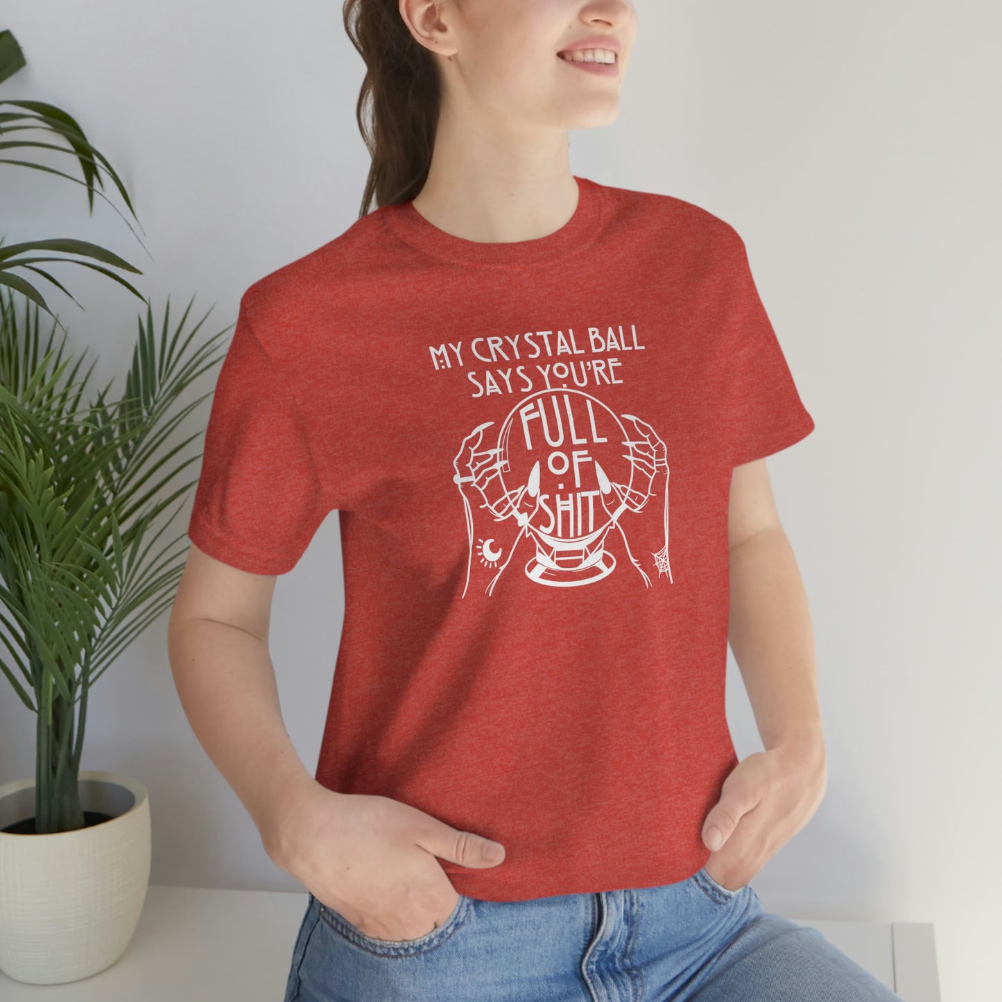 My Crystal Ball White Font Unisex Jersey Short Sleeve Tee