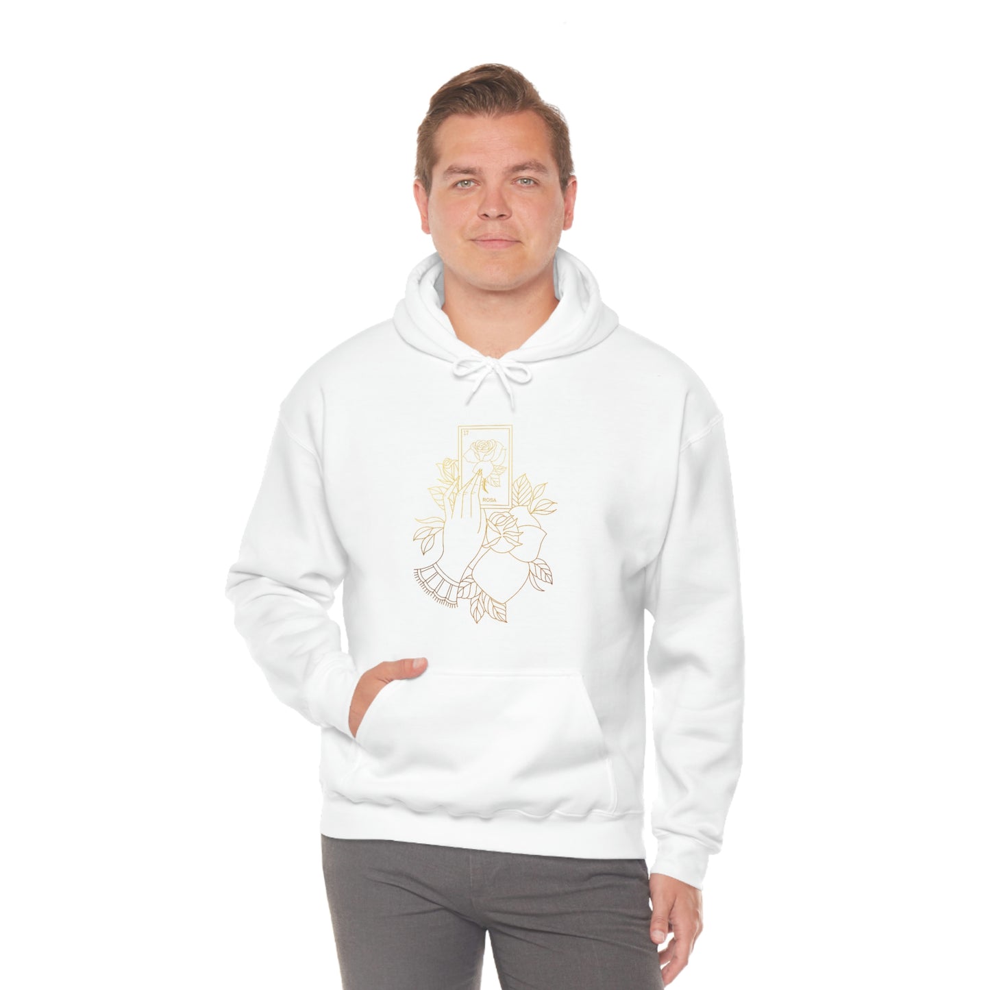 Rosa Card Gold Lines Unisex Heavy Blend™ Hooded Sweatshirt