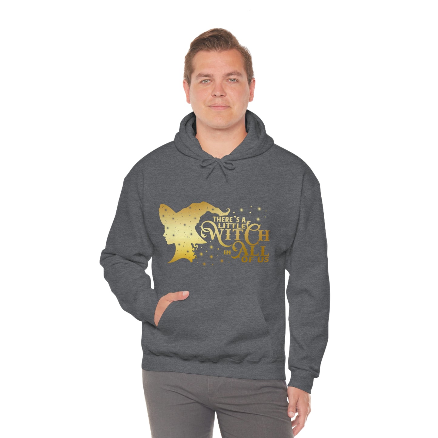 Witch In All of Us Gold Font Unisex Heavy Blend™ Hooded Sweatshirt