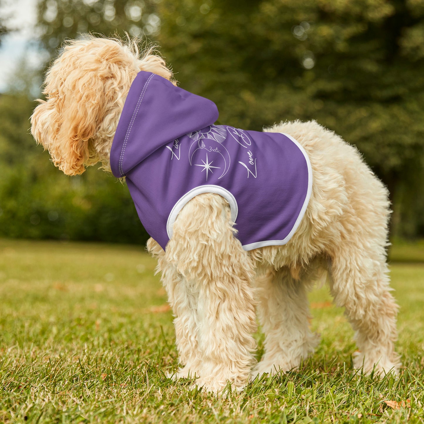 Sun and Moon Light Purple Dog Hoodie