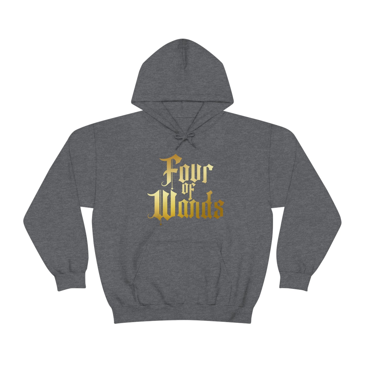 Four of Wands Gold Logo Unisex Heavy Blend™ Hooded Sweatshirt