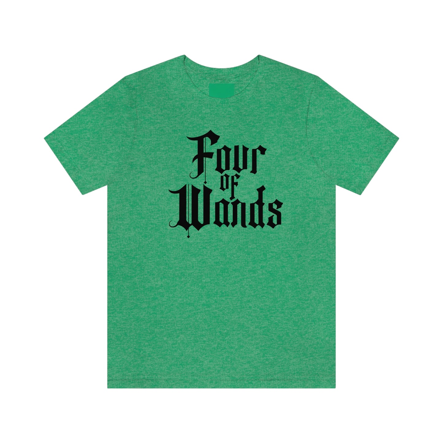 Four of Wands Black Logo Unisex Jersey Short Sleeve Tee