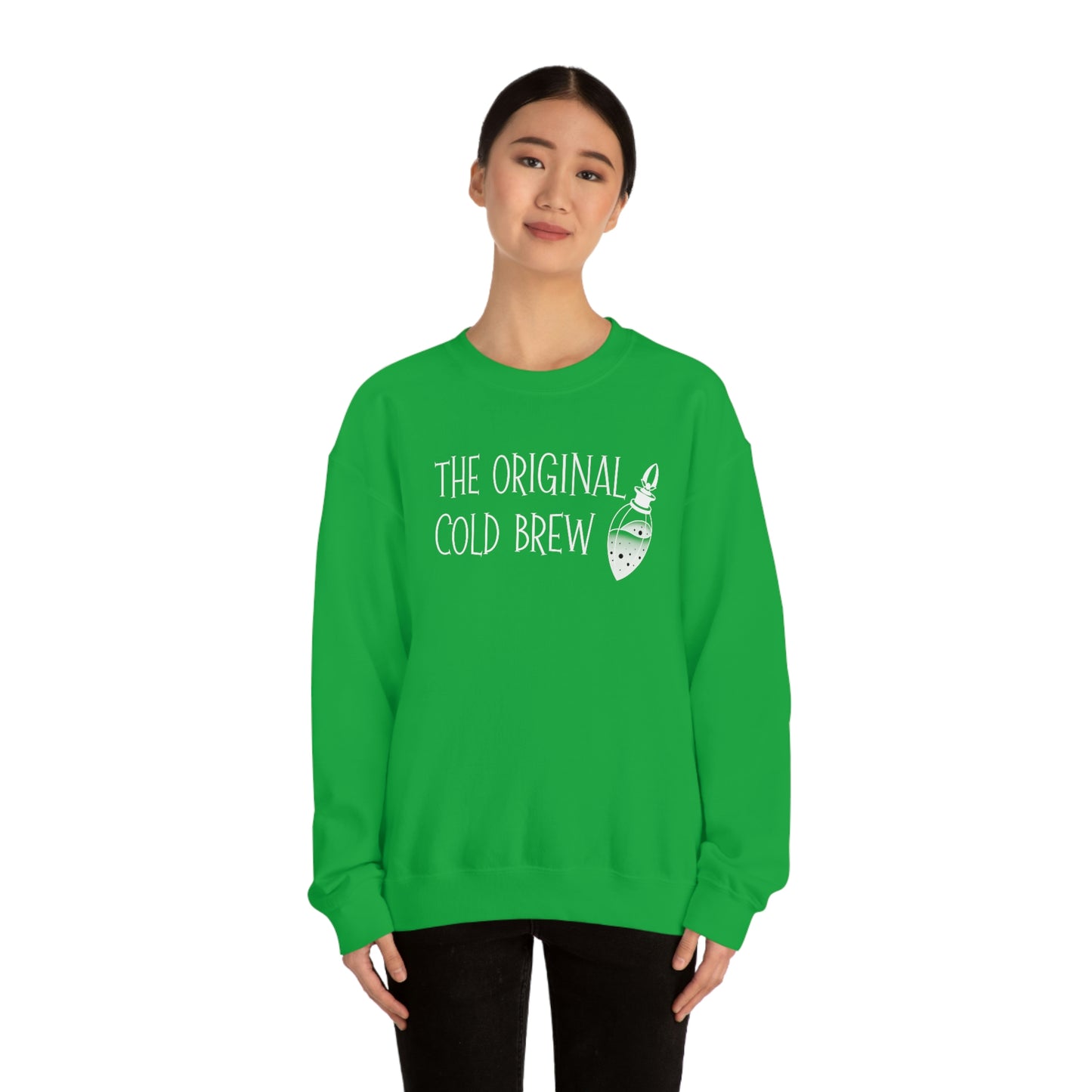 The Original Cold Brew White Font unisex heavy blend crewneck sweatshirt