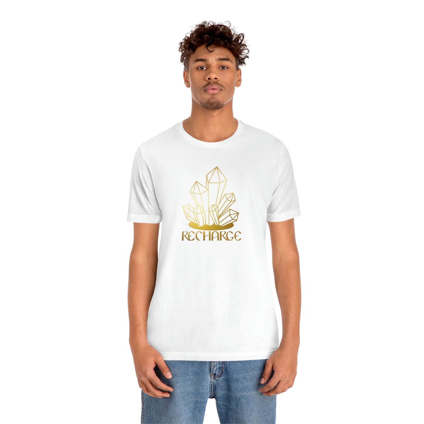 Recharge Gold Font Unisex Jersey Short Sleeve Tee