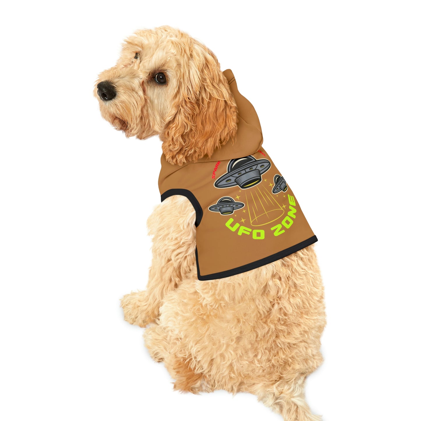 UFO Zone Lt Brown Dog Hoodie