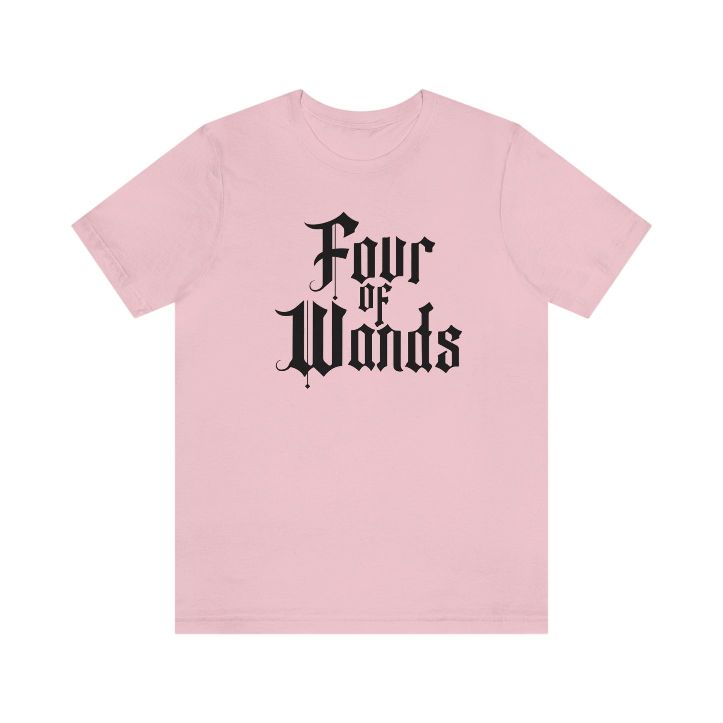 Four of Wands Black Logo Unisex Jersey Short Sleeve Tee