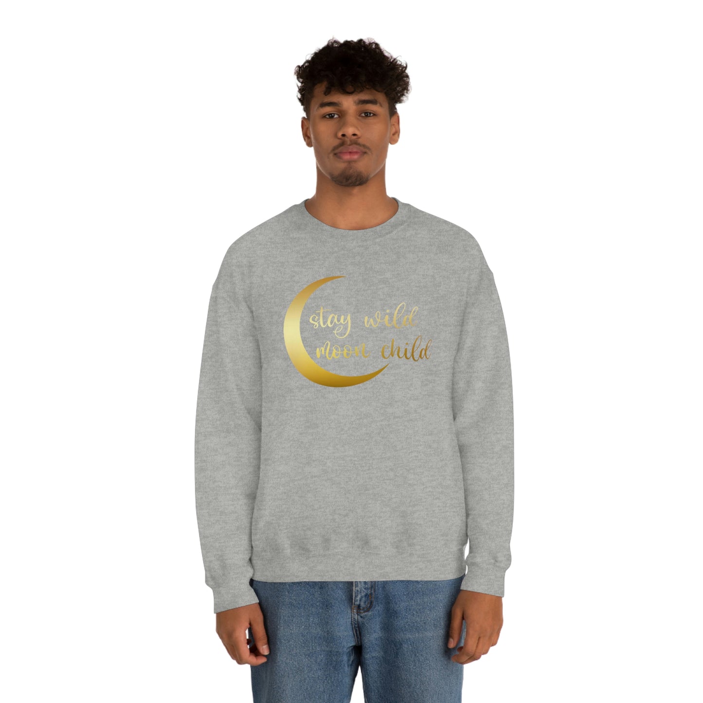 Stay Wild Moon Child Gold unisex heavy blend crewneck sweatshirt