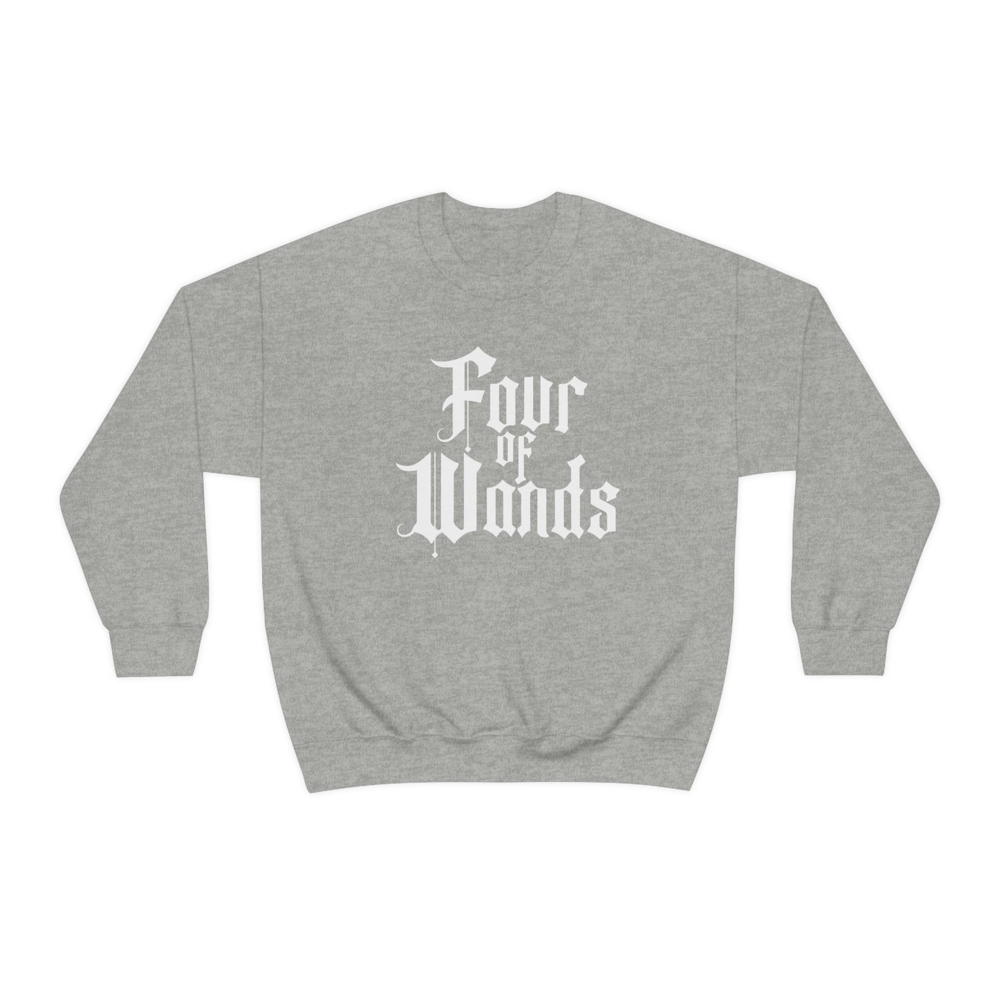 Four of Wands White Logo unisex heavy blend crewneck sweatshirt