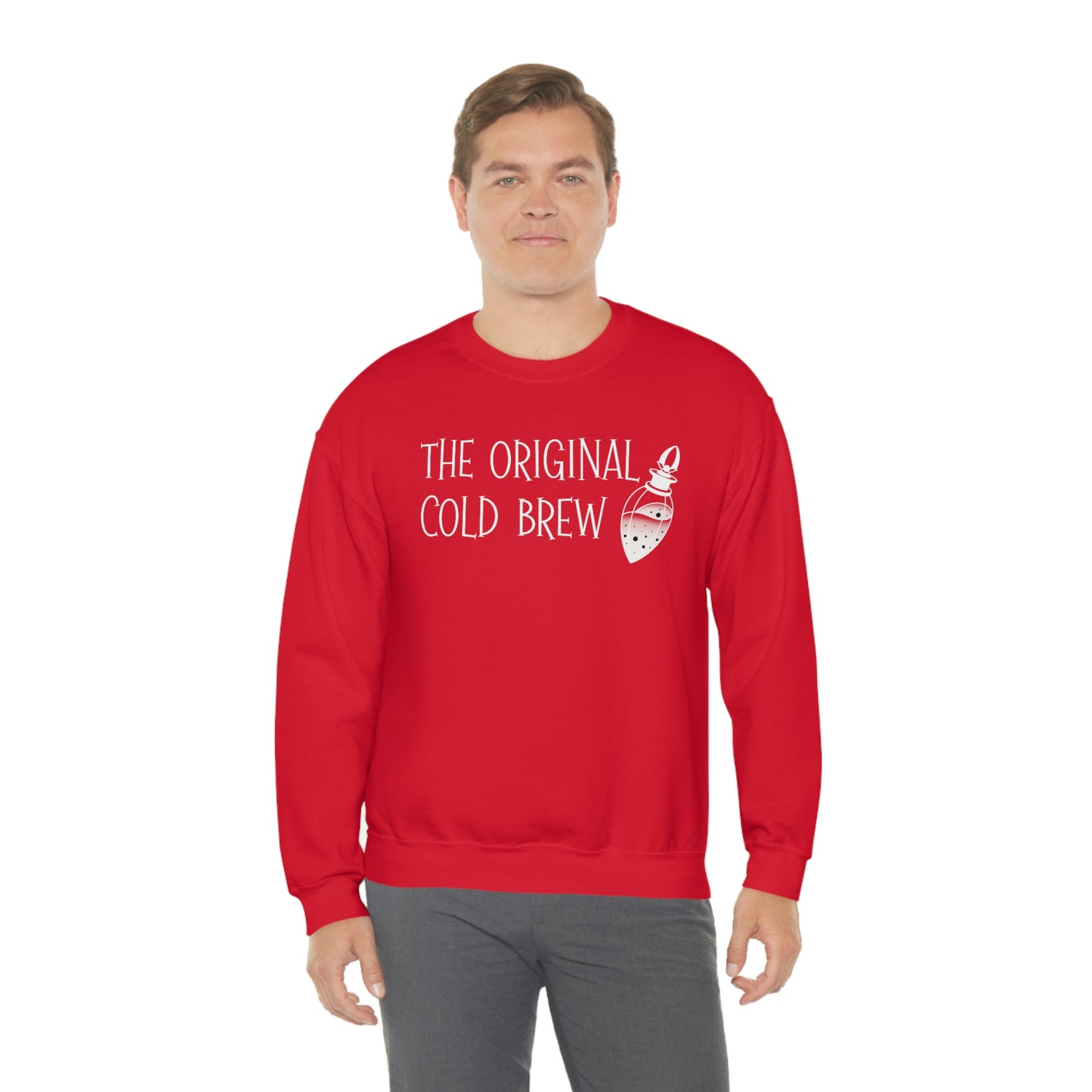 The Original Cold Brew White Font unisex heavy blend crewneck sweatshirt