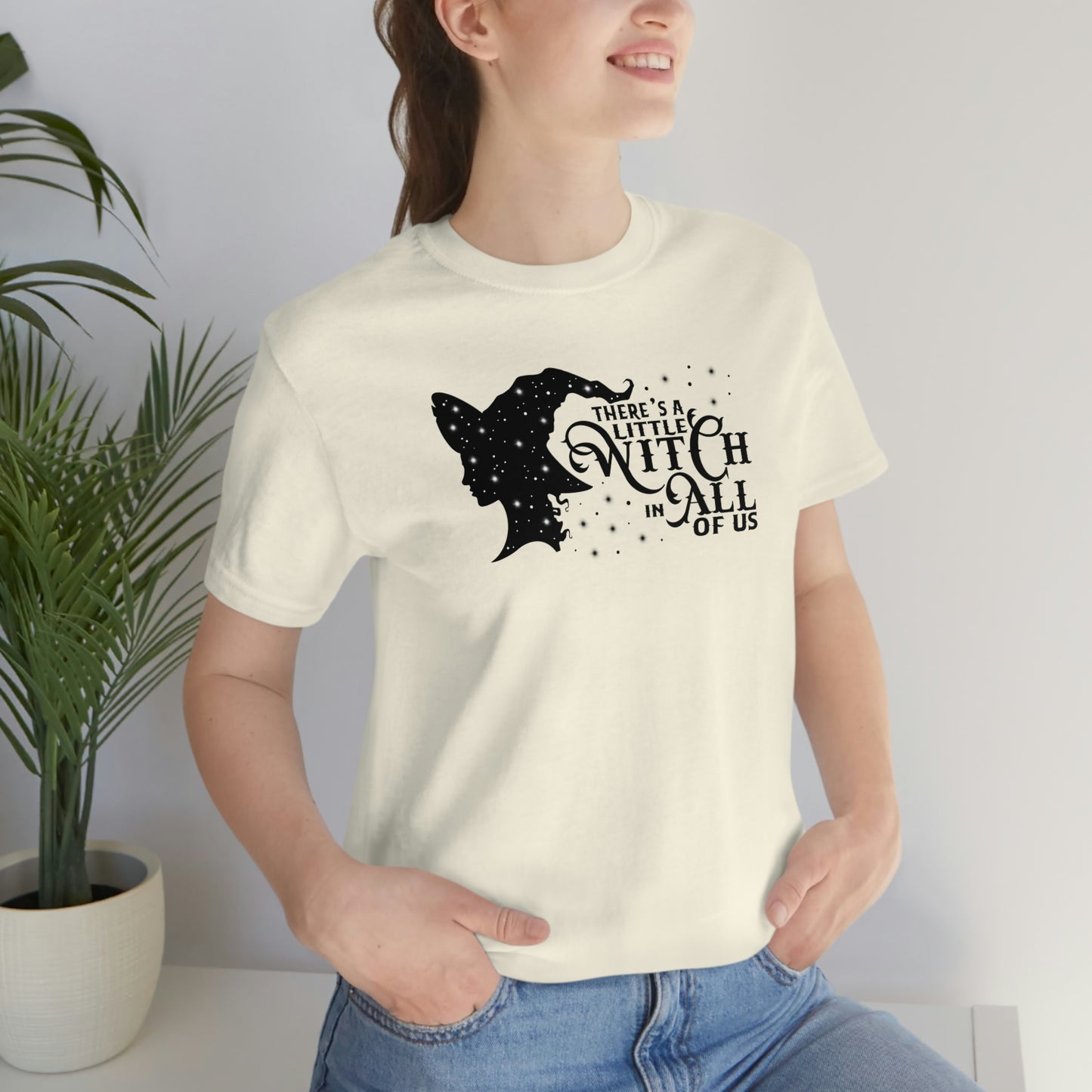 Witch In All of Us Black Font Unisex Jersey Short Sleeve Tee