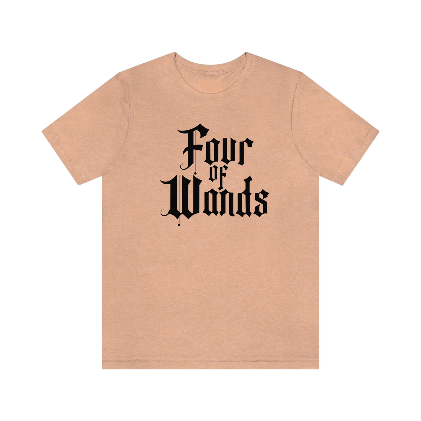 Four of Wands Black Logo Unisex Jersey Short Sleeve Tee