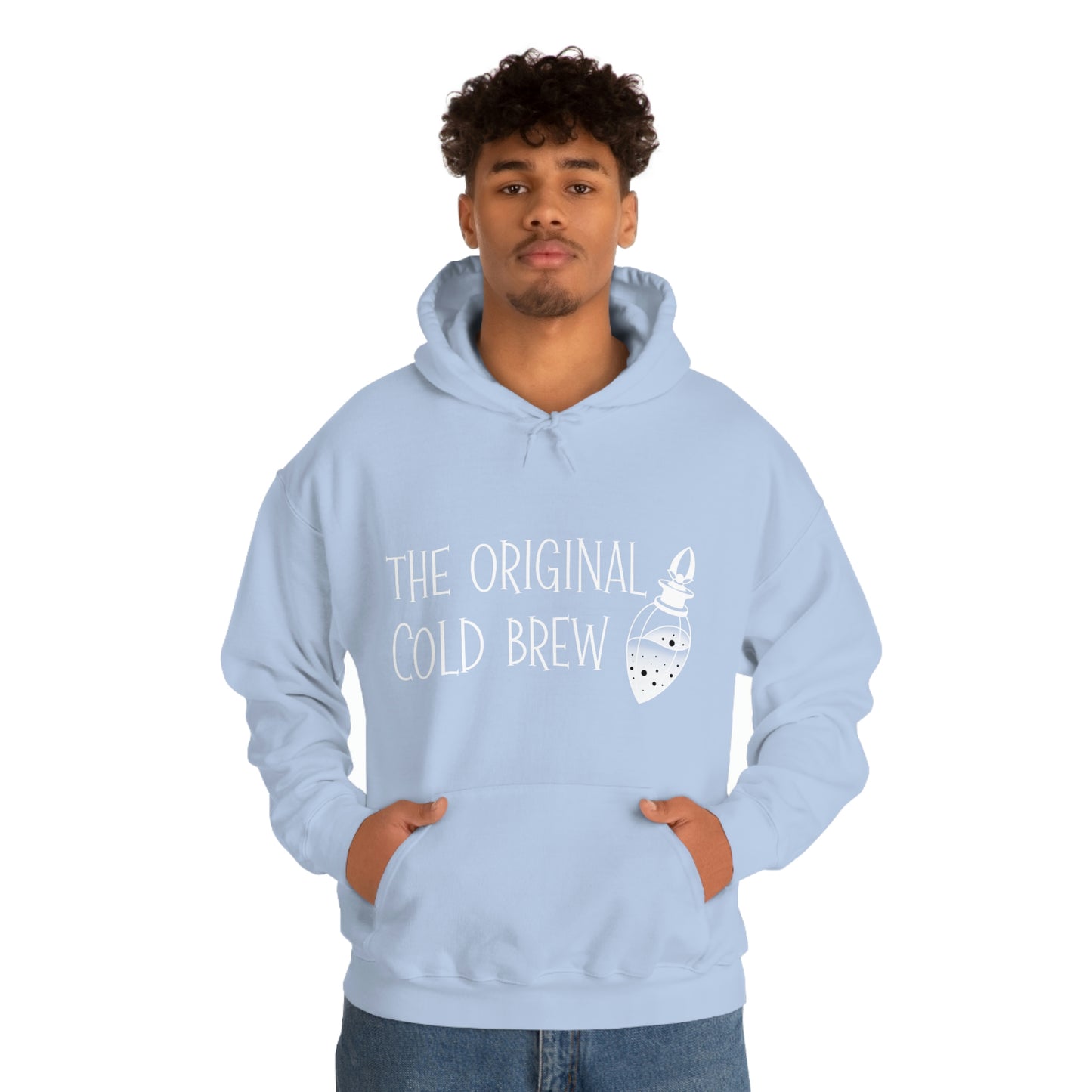 The Original Cold Brew White Font Unisex Heavy Blend™ Hooded Sweatshirt