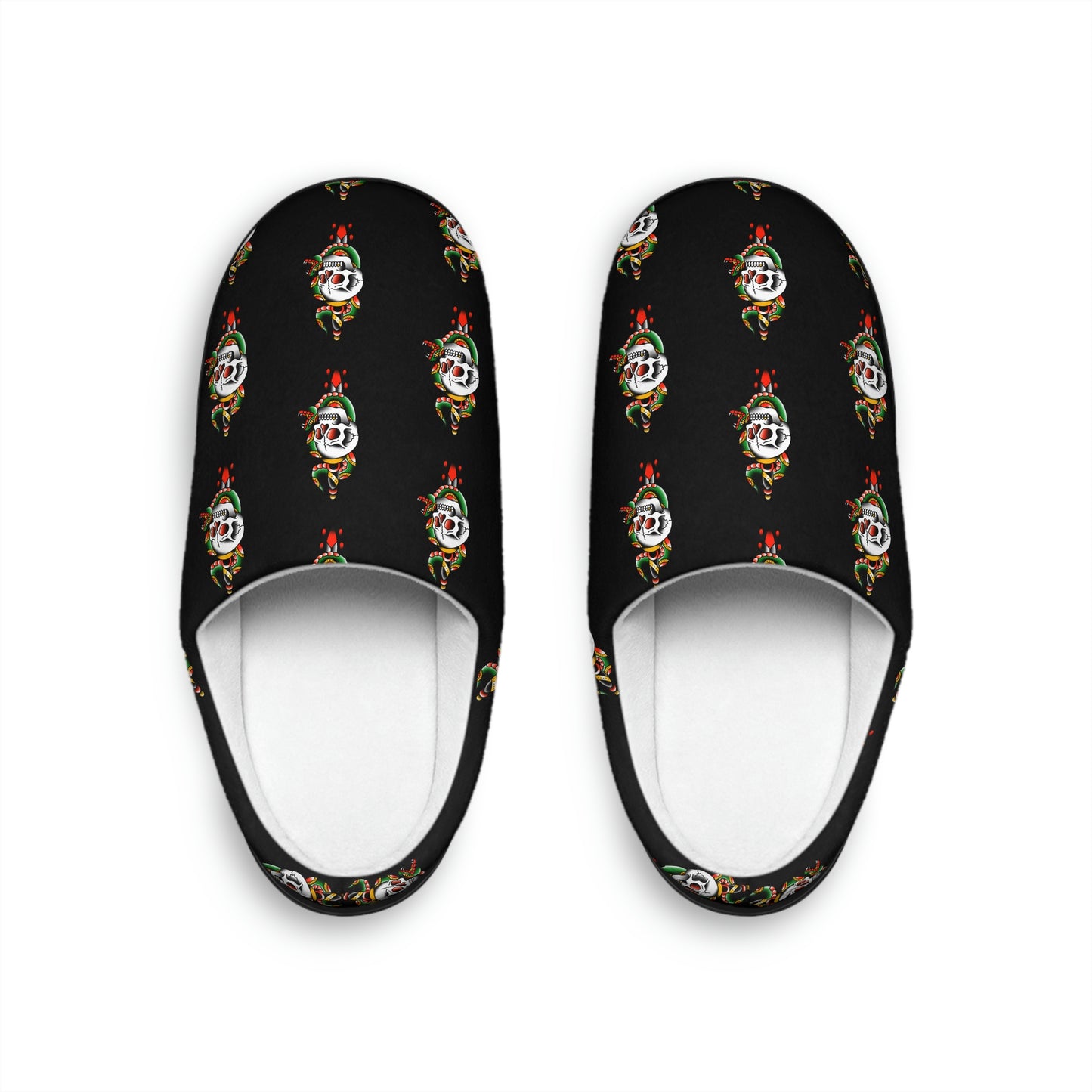 Snake and Dagger Black Women's Indoor Slippers