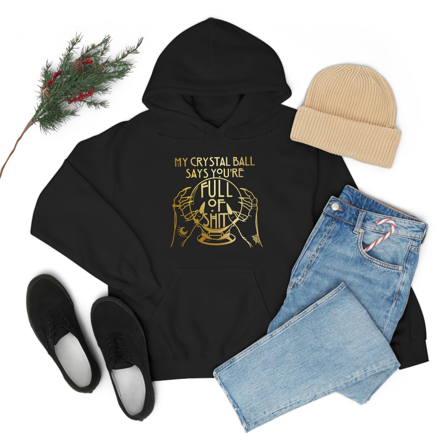 My Crystal Ball Gold Font Unisex Heavy Blend™ Hooded Sweatshirt