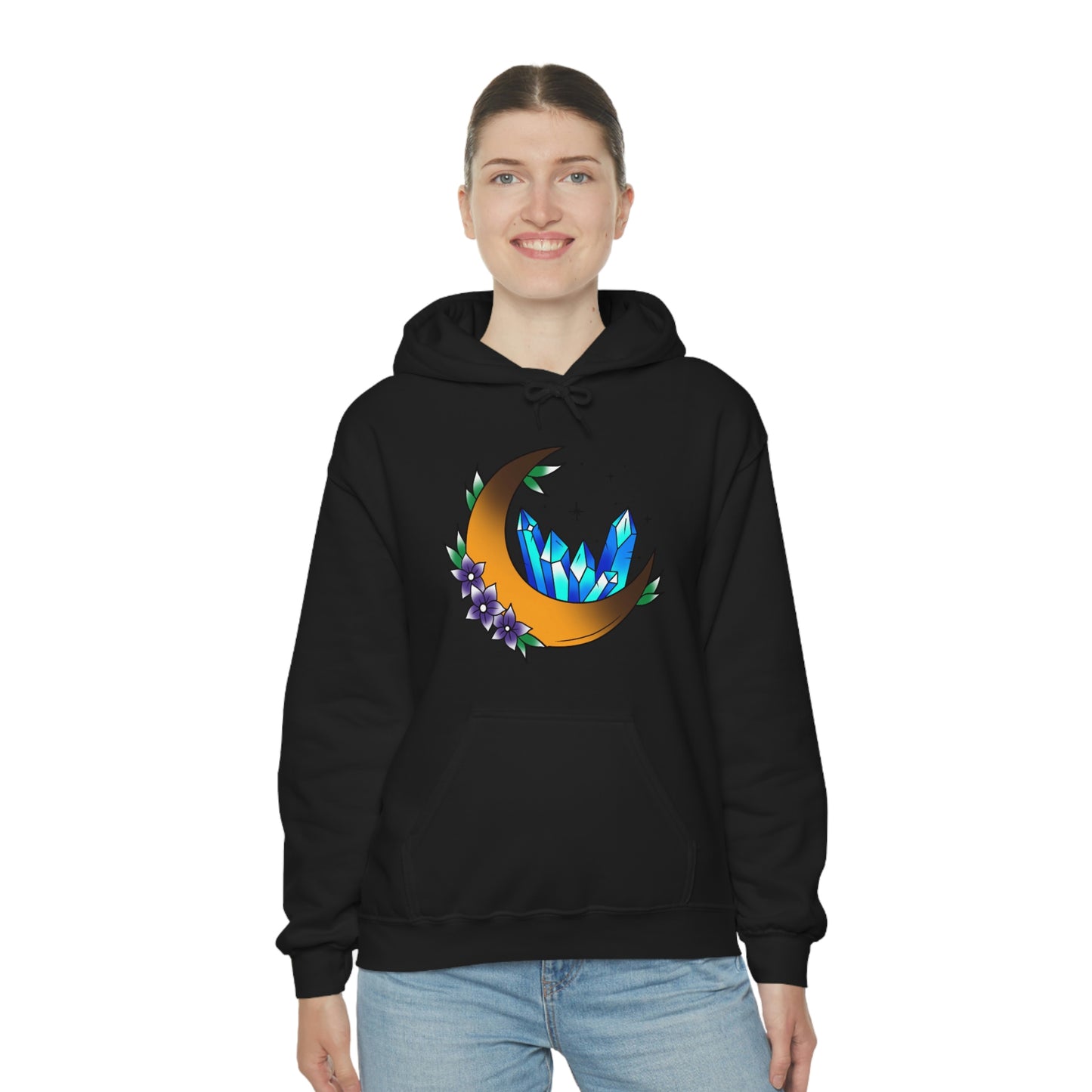 Blue Crystal Flower Unisex Heavy Blend™ Hooded Sweatshirt