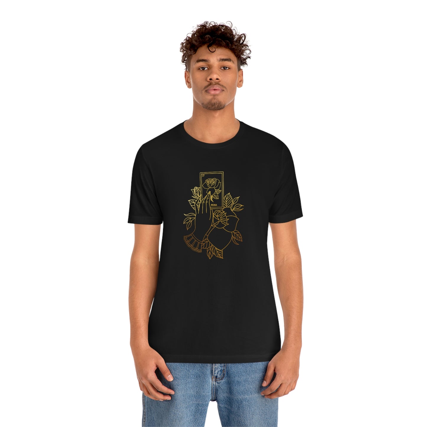 Rosa Card Gold Lines Unisex Jersey Short Sleeve Tee