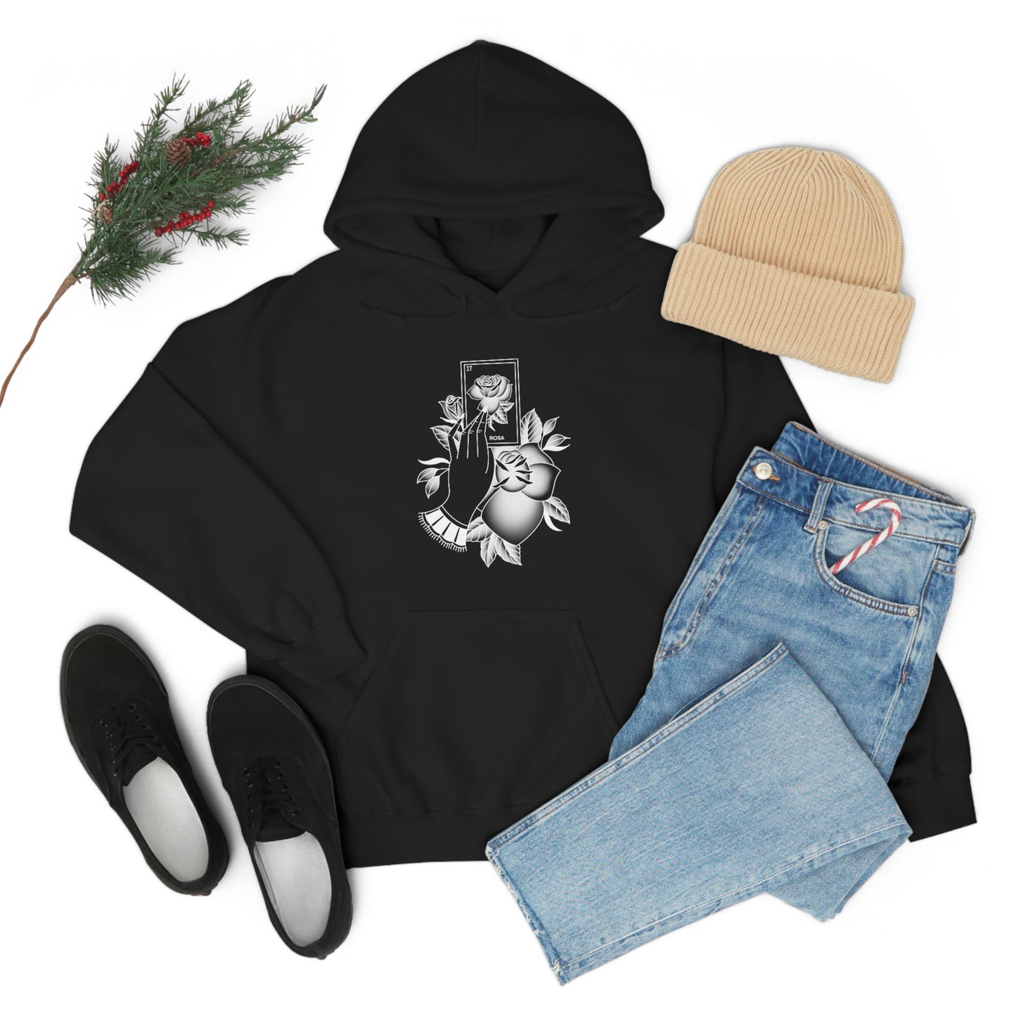 Rosa Card White Shaded Unisex Heavy Blend™ Hooded Sweatshirt