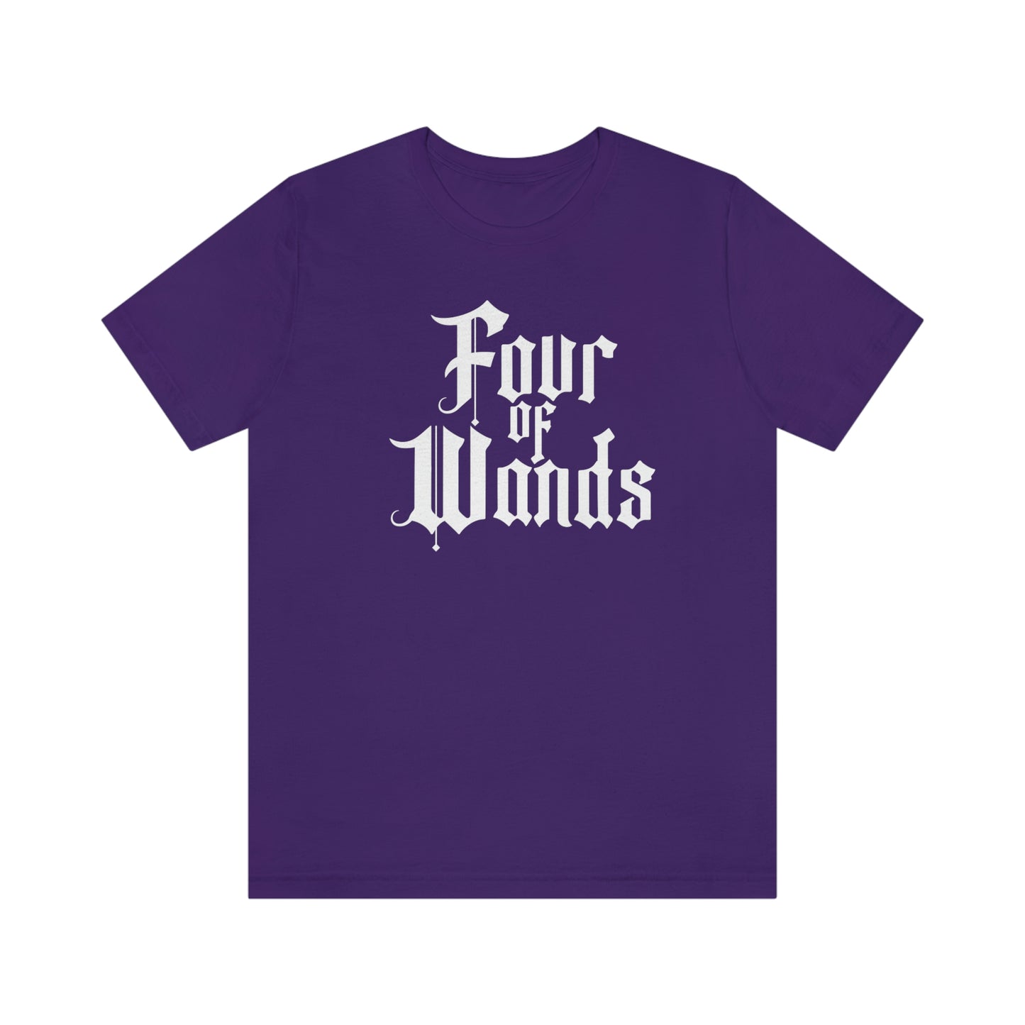 Four of Wands White Logo Unisex Jersey Short Sleeve Tee