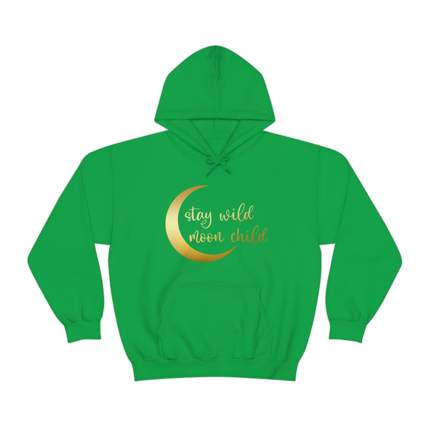 Stay Wild Moon Child Gold Font Unisex Heavy Blend™ Hooded Sweatshirt