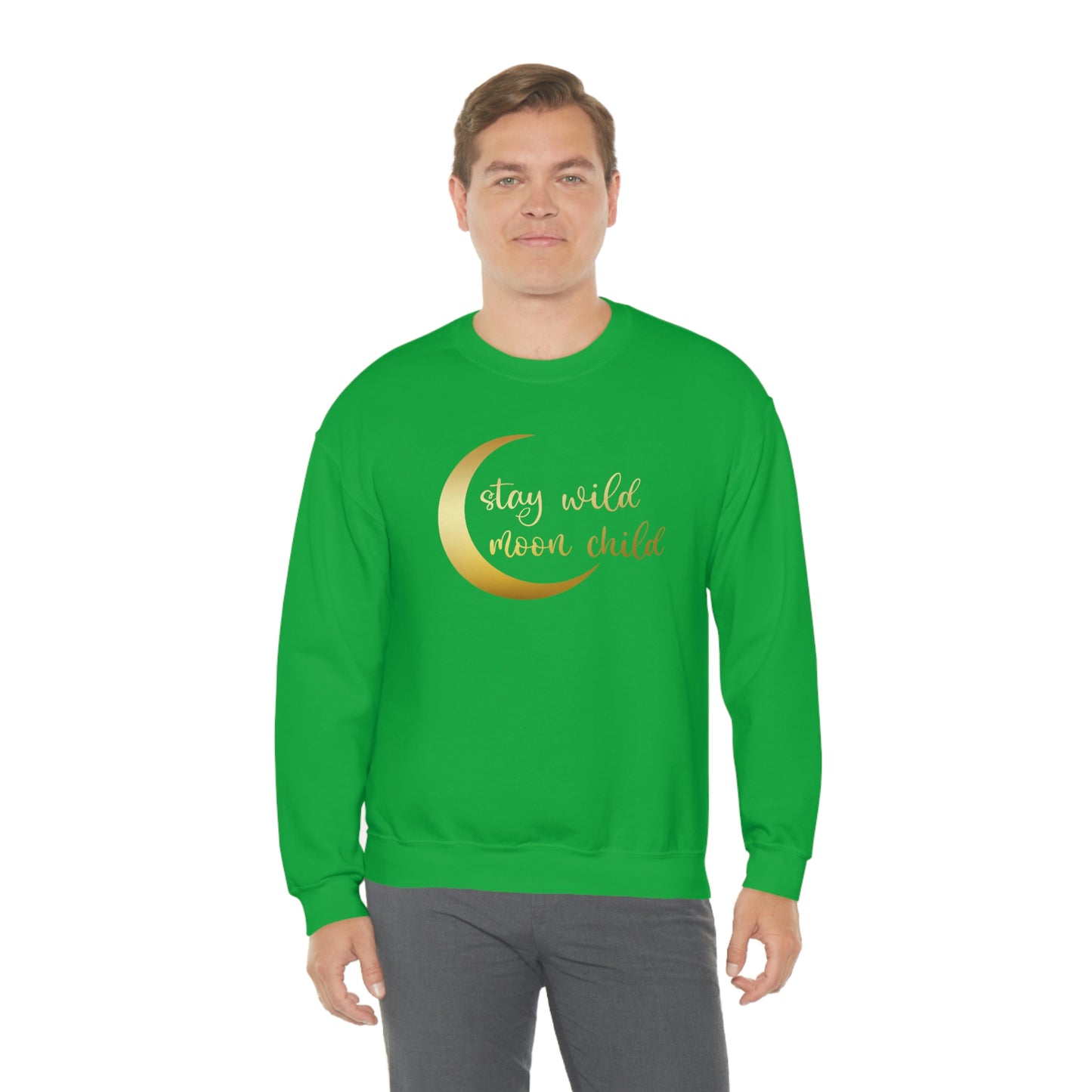 Stay Wild Moon Child Gold unisex heavy blend crewneck sweatshirt