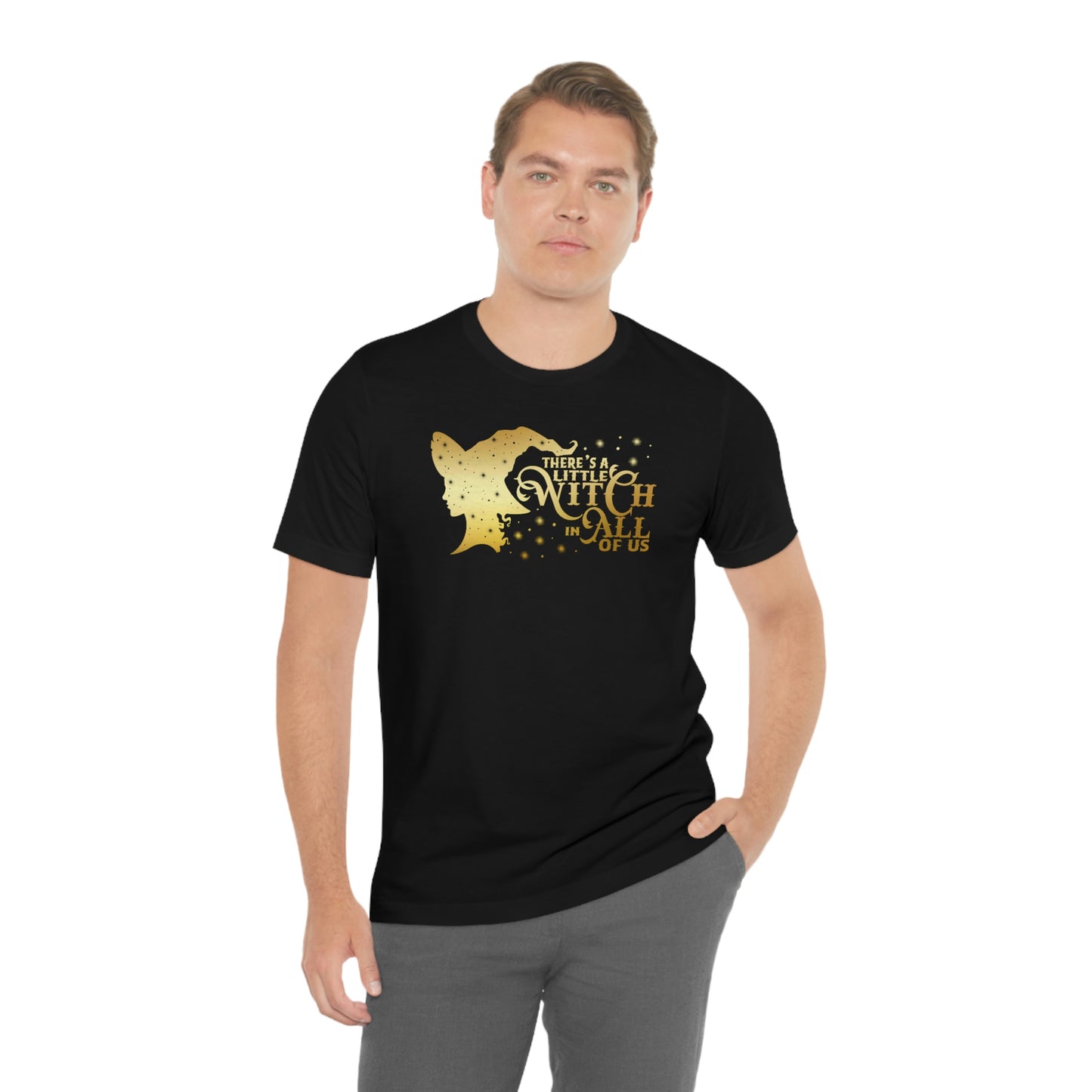 Witch In All of Us Gold Font Unisex Jersey Short Sleeve Tee