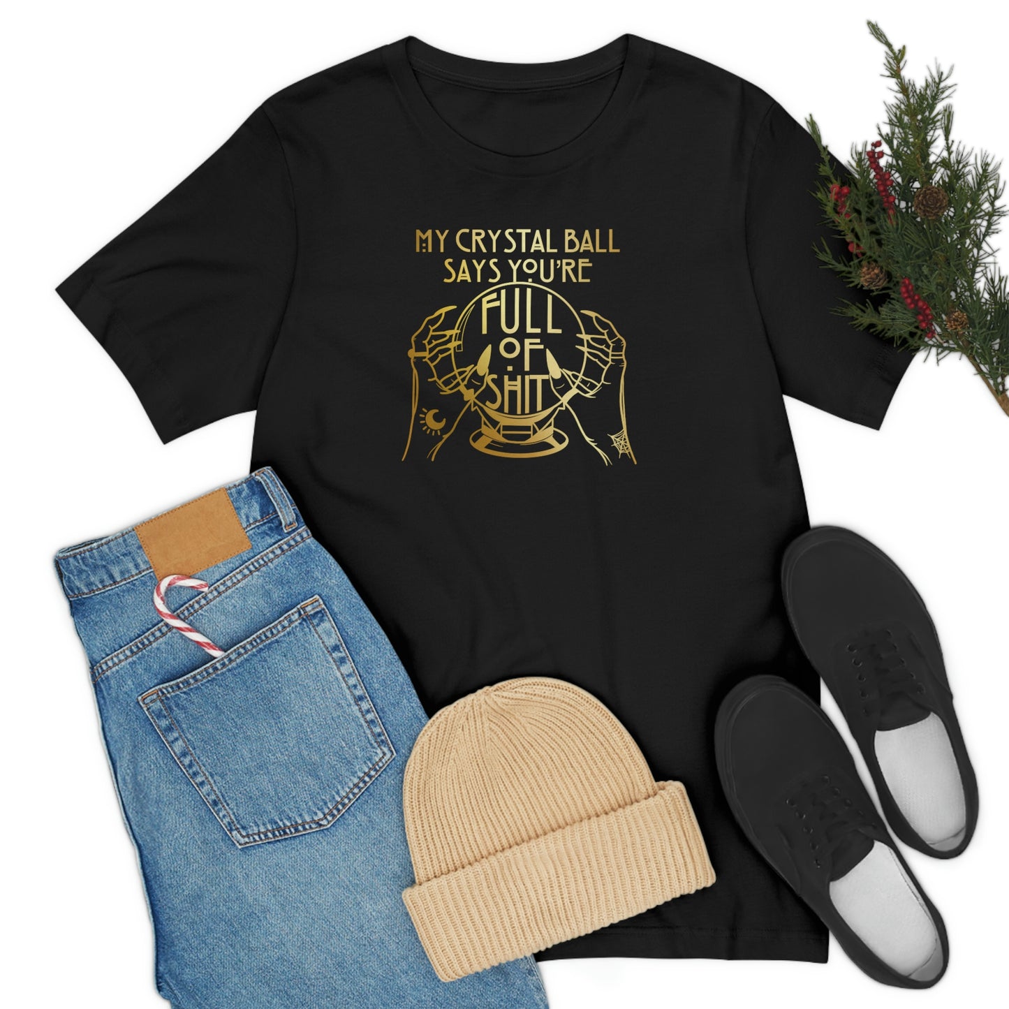 My Crystal Ball Gold Font Unisex Jersey Short Sleeve Tee