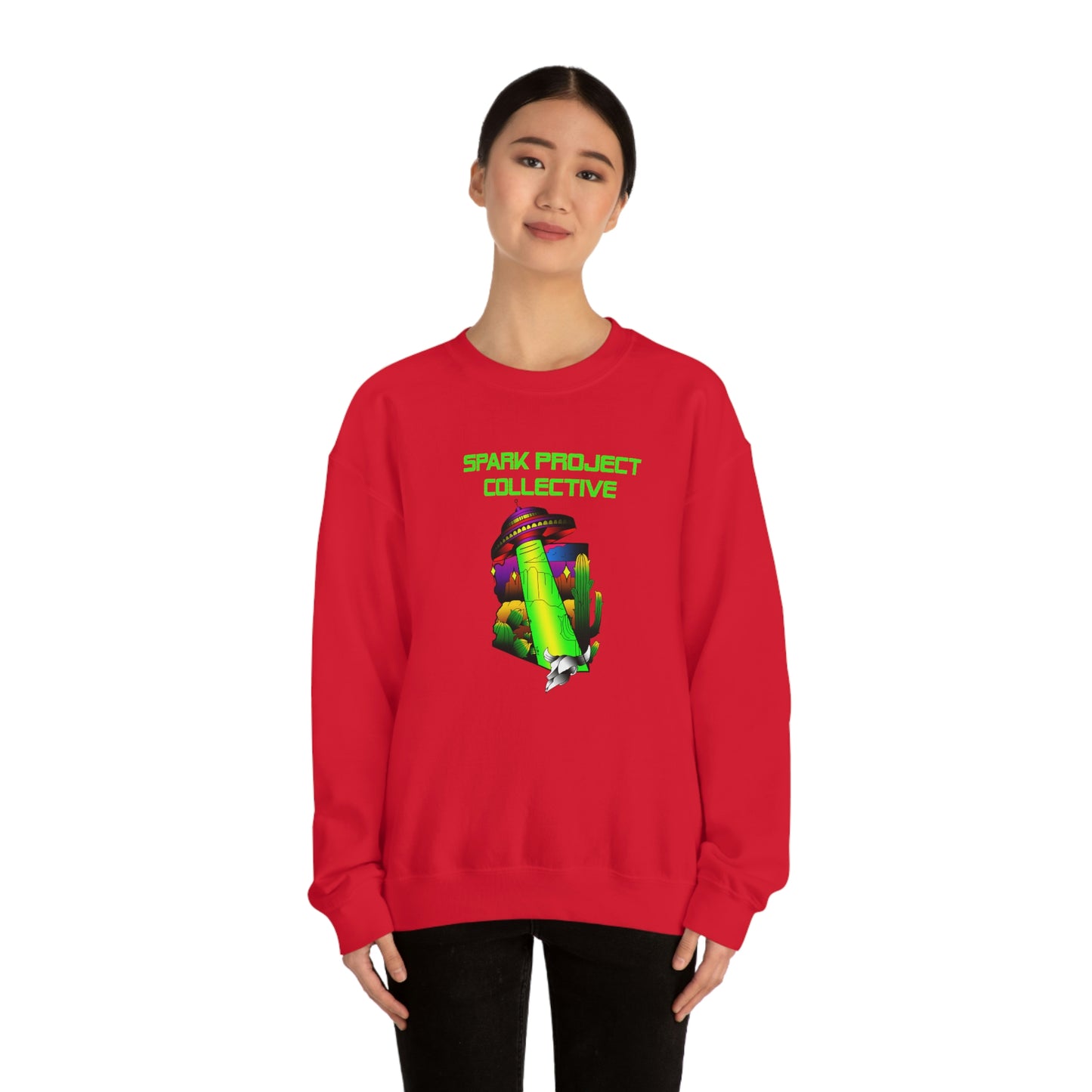 UFO Spark Green Font unisex heavy blend crewneck sweatshirt